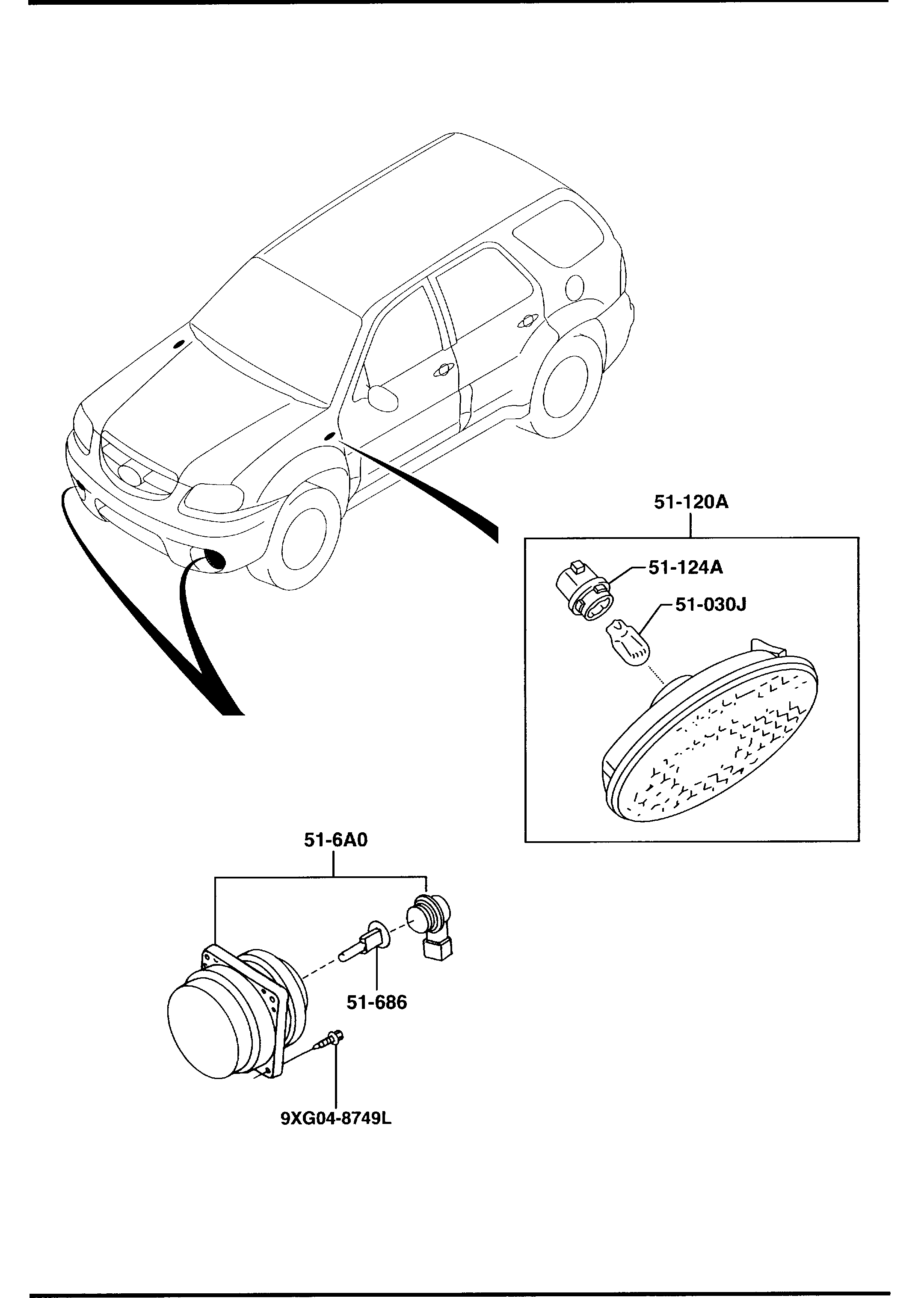 MAZDA EF91-51-680 - LAMP,FRONT FOG inparts.fi