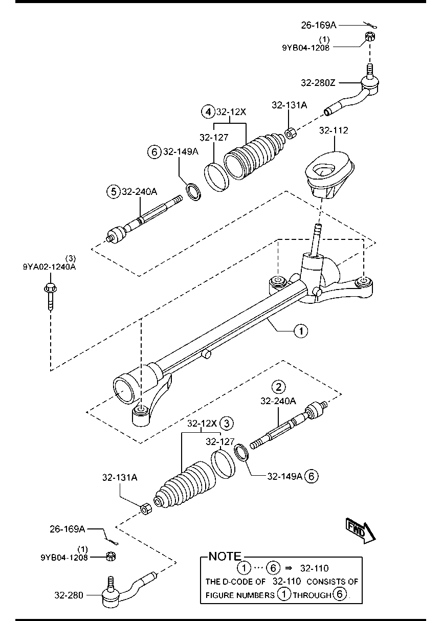 MAZDA D653-32-240 - Raidetangon pää, suora inparts.fi