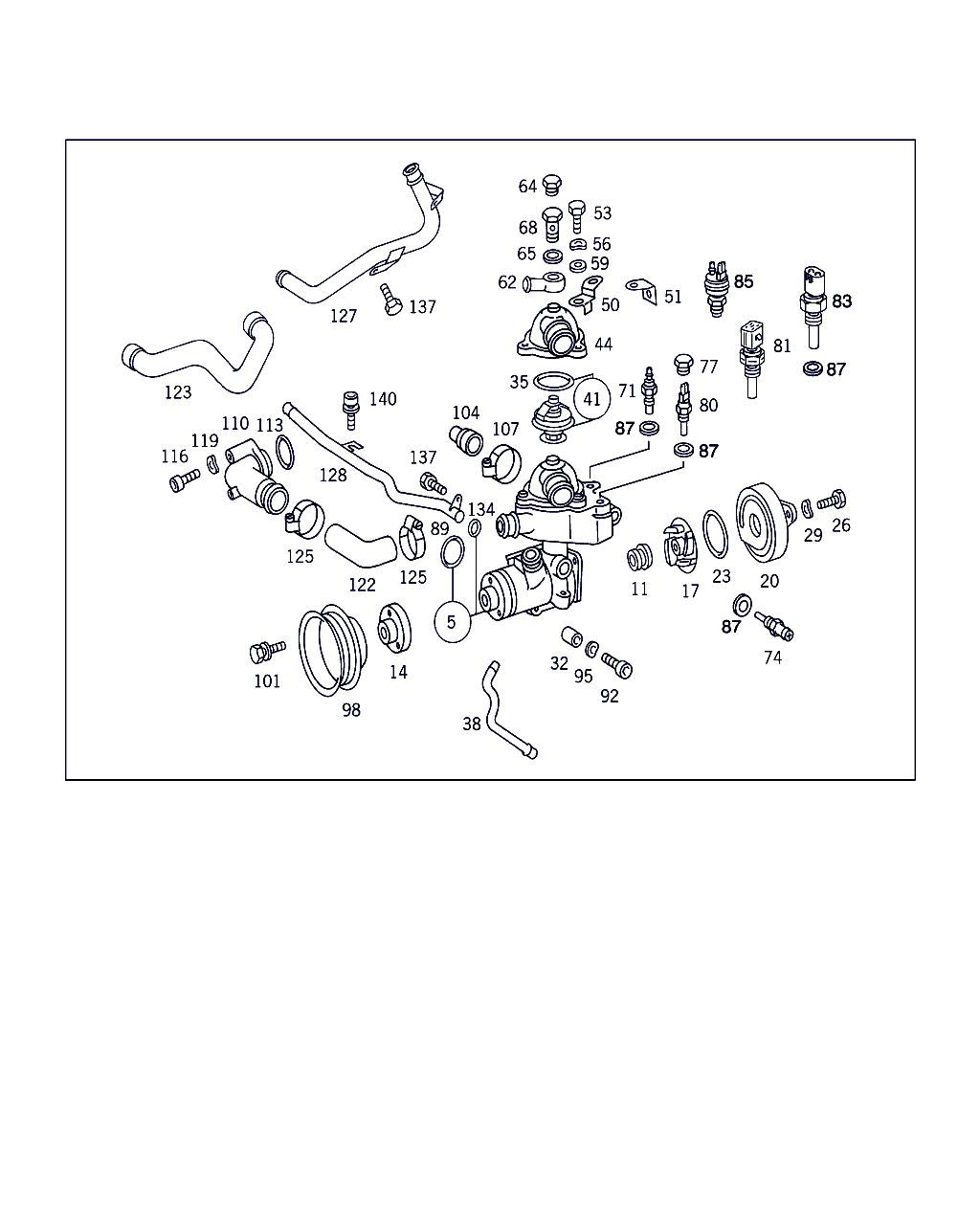 Mercedes-Benz A 104 203 04 82 - Jäähdyttimen letku inparts.fi