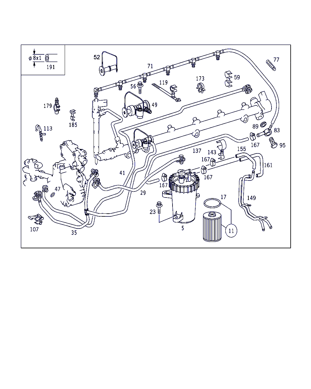 Mercedes-Benz A 611 090 00 51 - Polttoainesuodatin inparts.fi