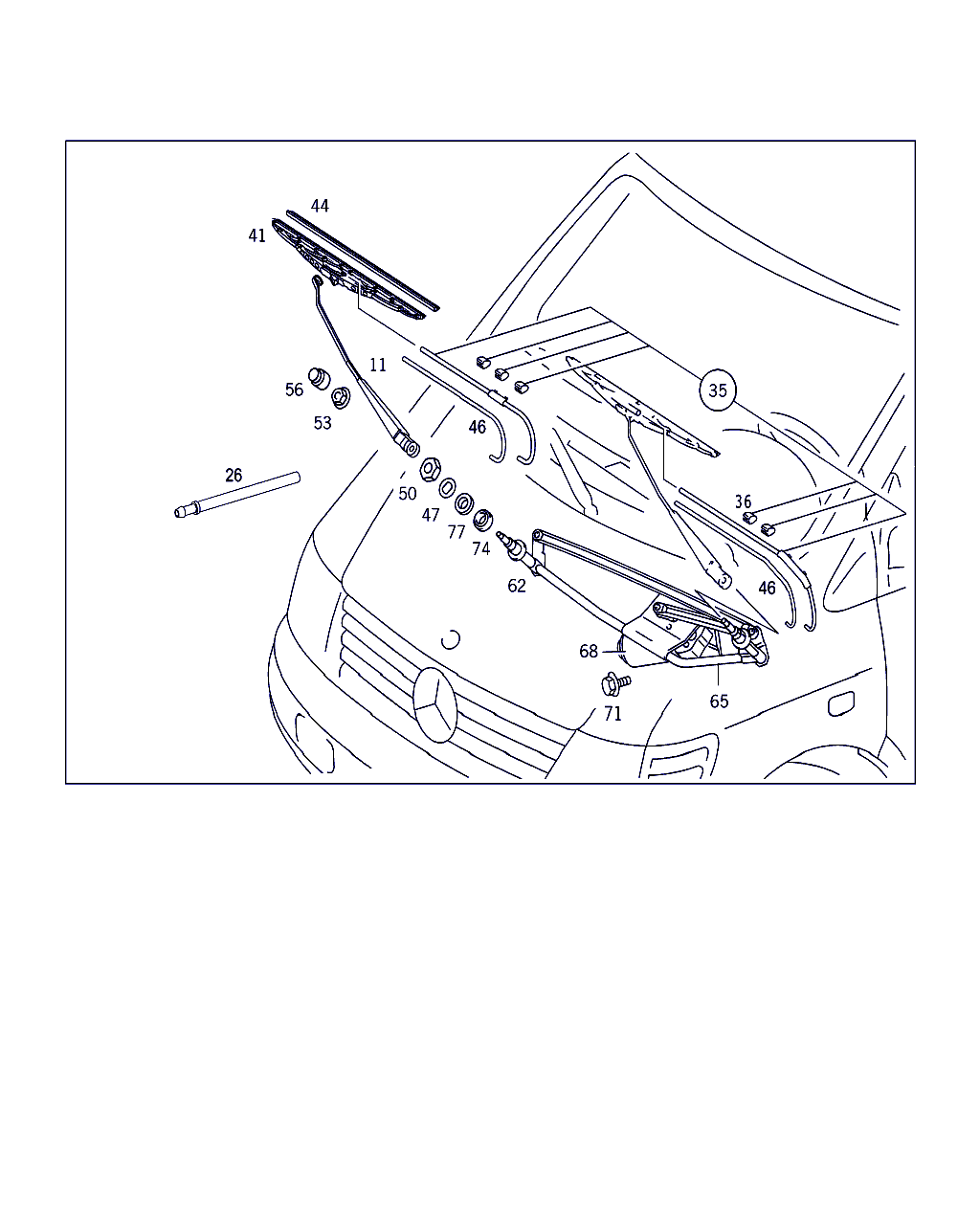 Mercedes-Benz A 638 820 10 45 - Pyyhkijänsulka inparts.fi