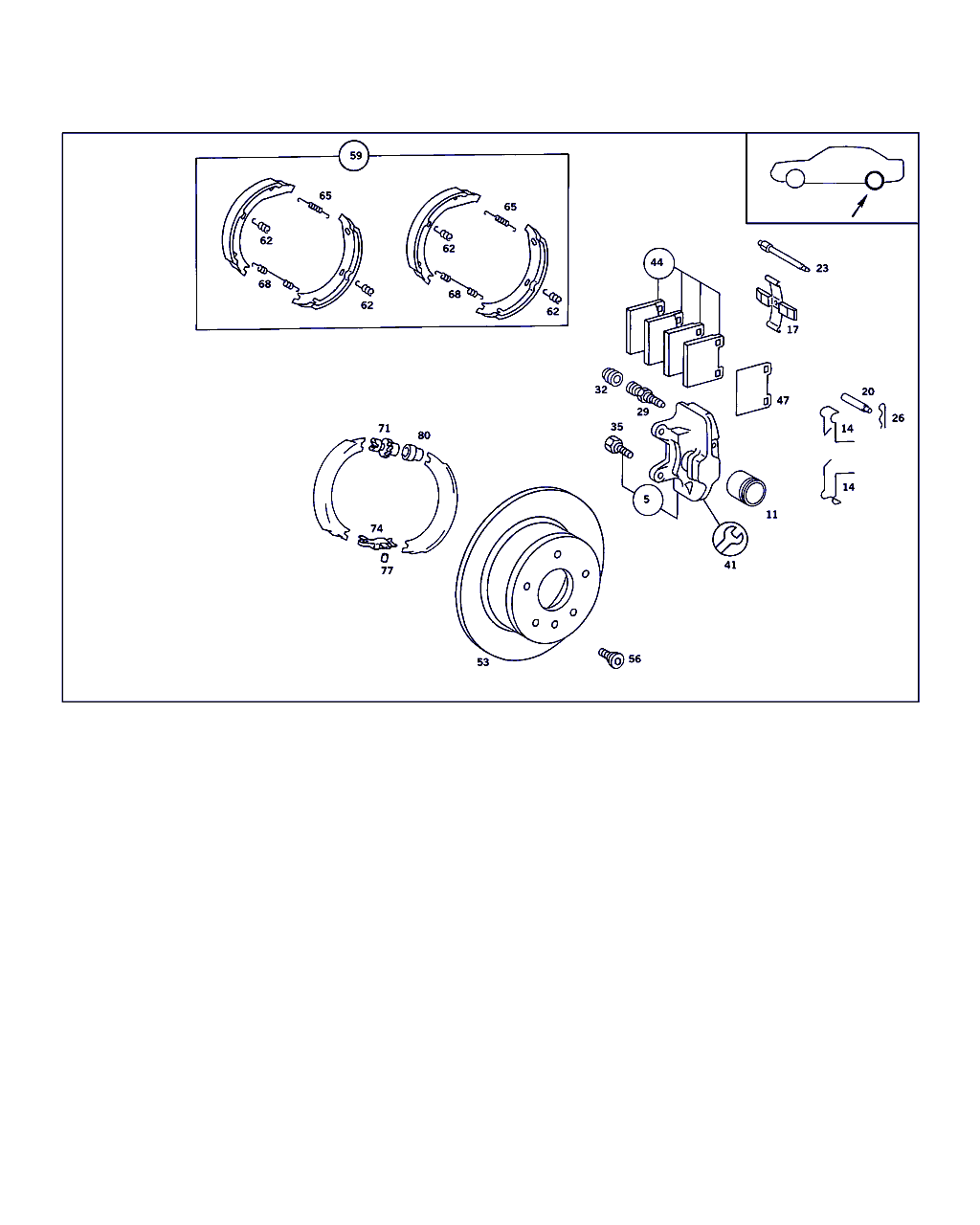 Mercedes-Benz A 123 420 01 20 - Jarrukenkäsarja, seisontajarru inparts.fi