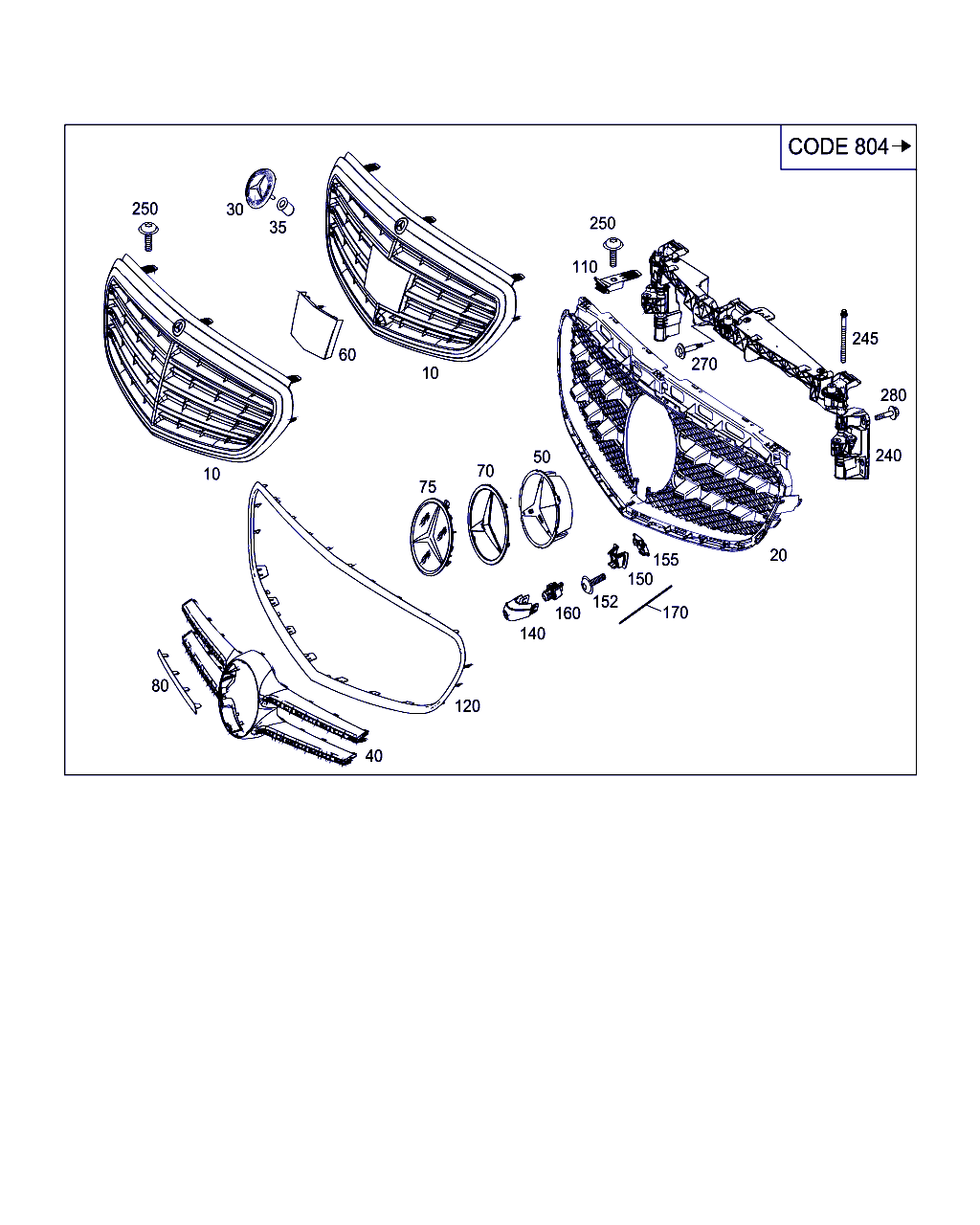 Mercedes-Benz A 212 885 08 22 - Jäähdyttimen säleikkö inparts.fi