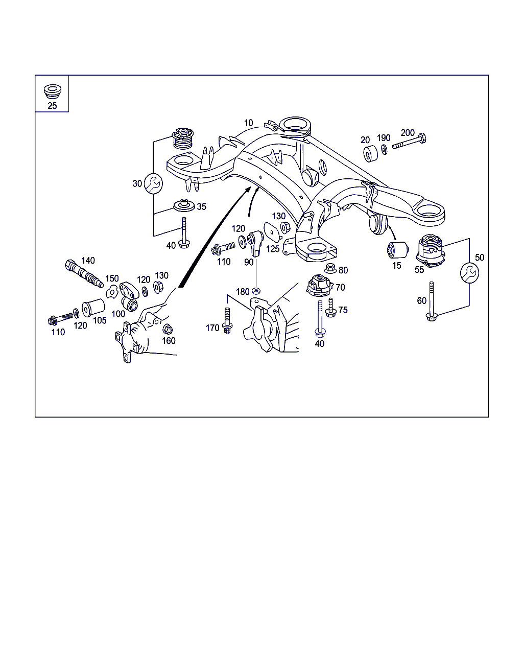 Mercedes-Benz A 215 350 00 08 - Korjaussarja, akselirunko inparts.fi