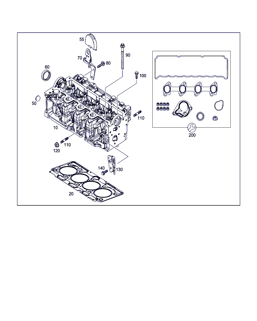 Mercedes-Benz A 607 010 53 00 - Sylinterikansi inparts.fi