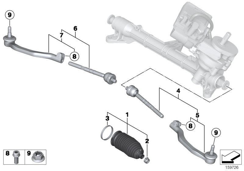 BMW 32 10 6 778 548 - Raidetangon pää, suora inparts.fi