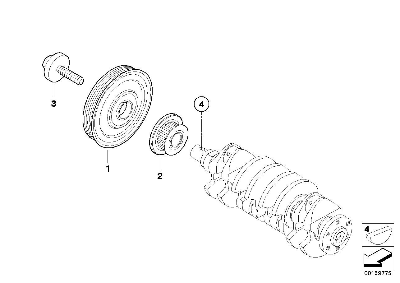 BMW 11 23 7 801 979 - Hihnapyörä, kampiakseli inparts.fi