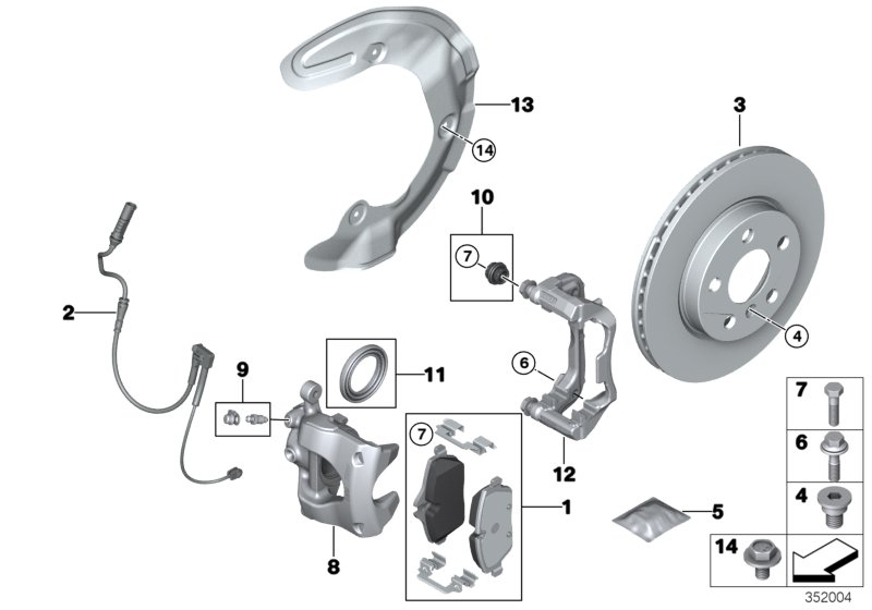 BMW 34116860251 - Ohjainhylsysarja, jarrusatula inparts.fi