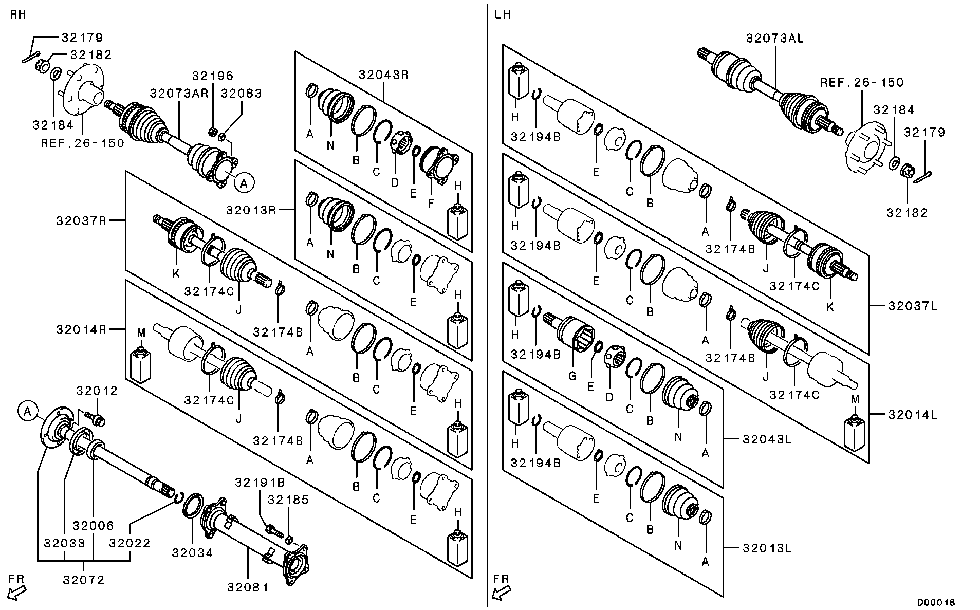 Mitsubishi 3817A318 - Nivelsarja, vetoakseli inparts.fi