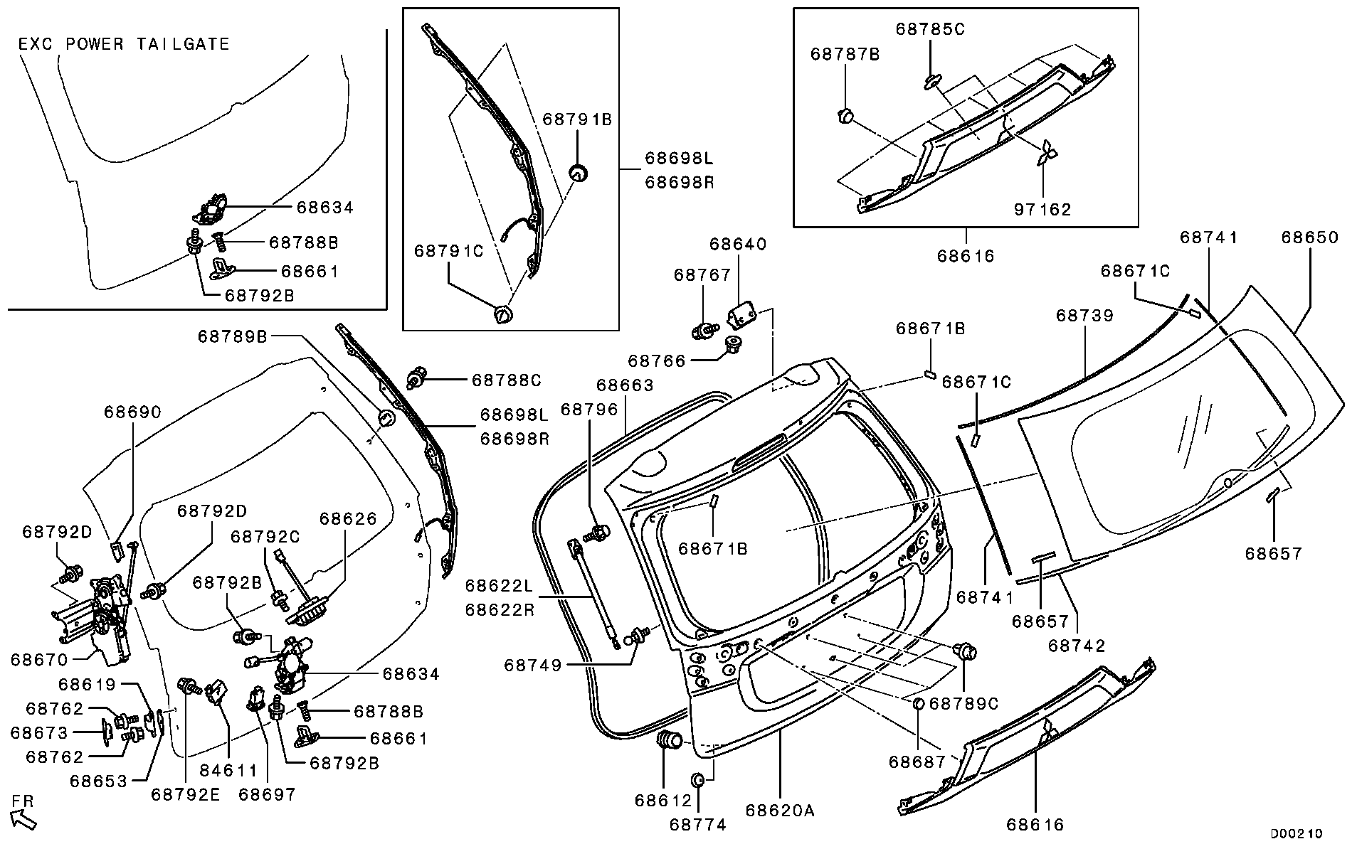 Mitsubishi 5802A600 - Kaasujousi, tavaratila inparts.fi