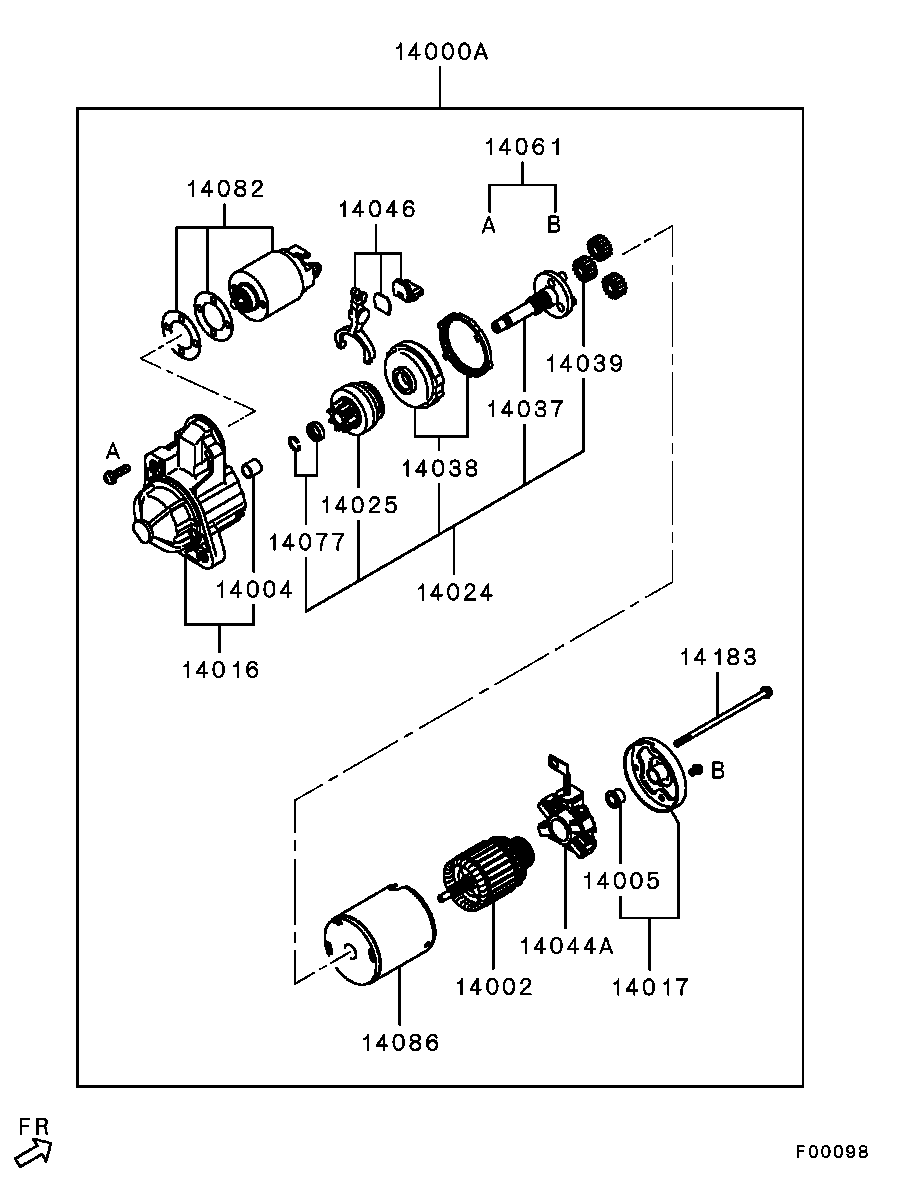 Mitsubishi MD619963 - Ankkuri, käynnistinmoottori inparts.fi