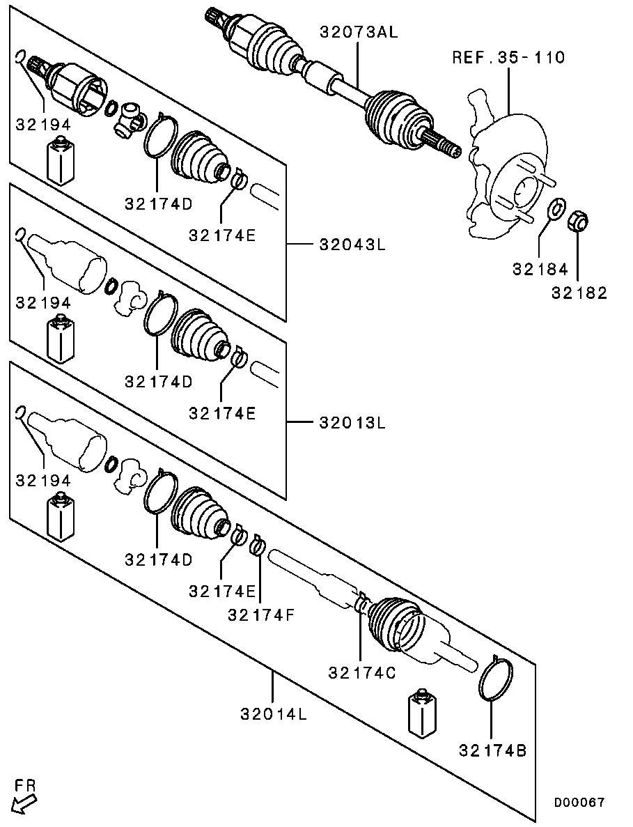 Mitsubishi 3815A012 - Paljekumi, vetoakseli inparts.fi