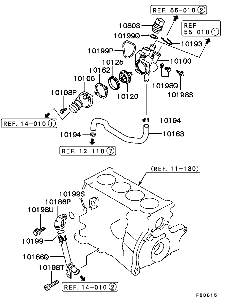 Mitsubishi M863985 - Termostaatti, jäähdytysneste inparts.fi