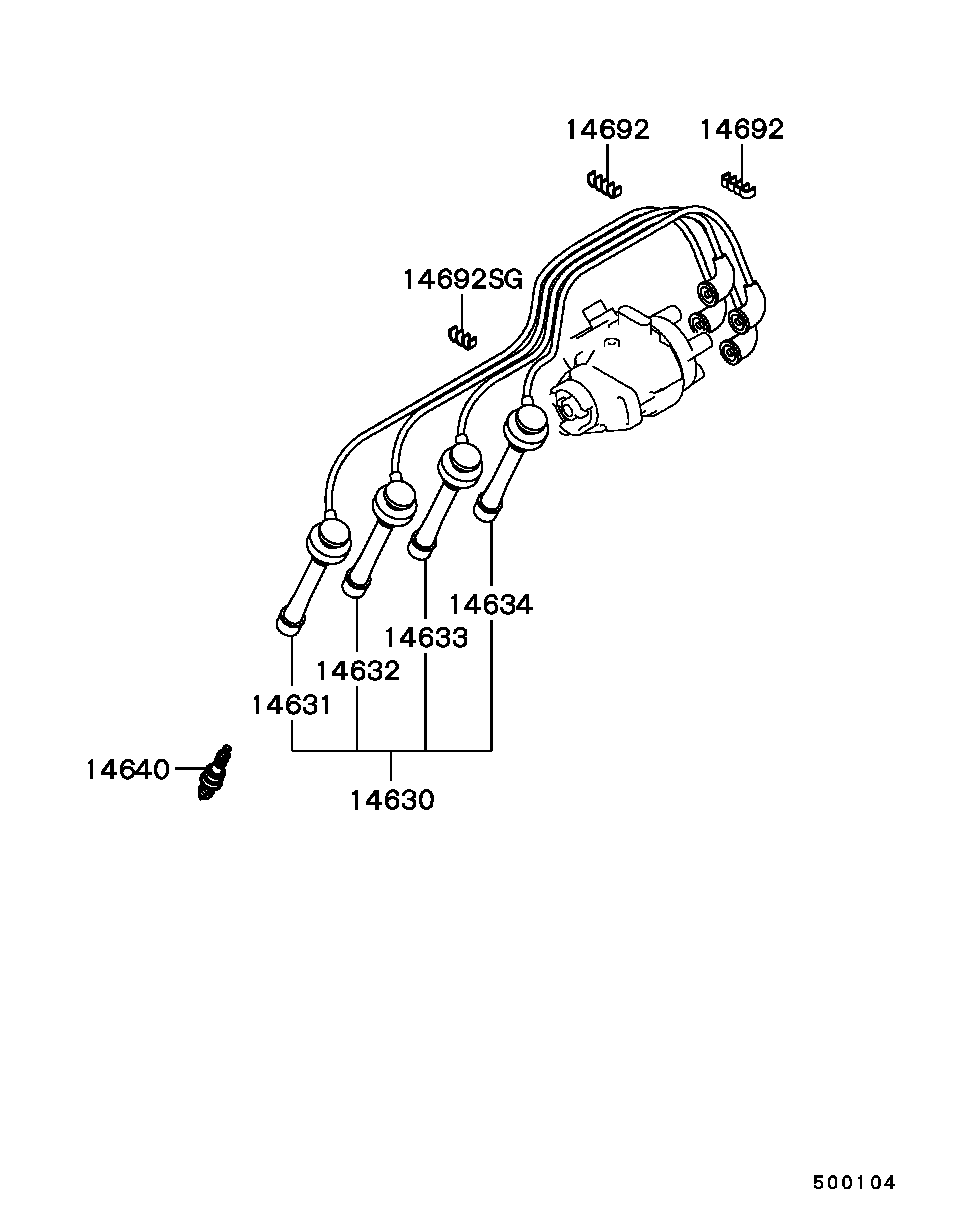 Mitsubishi MD18 3124 - Sytytysjohtosarja inparts.fi