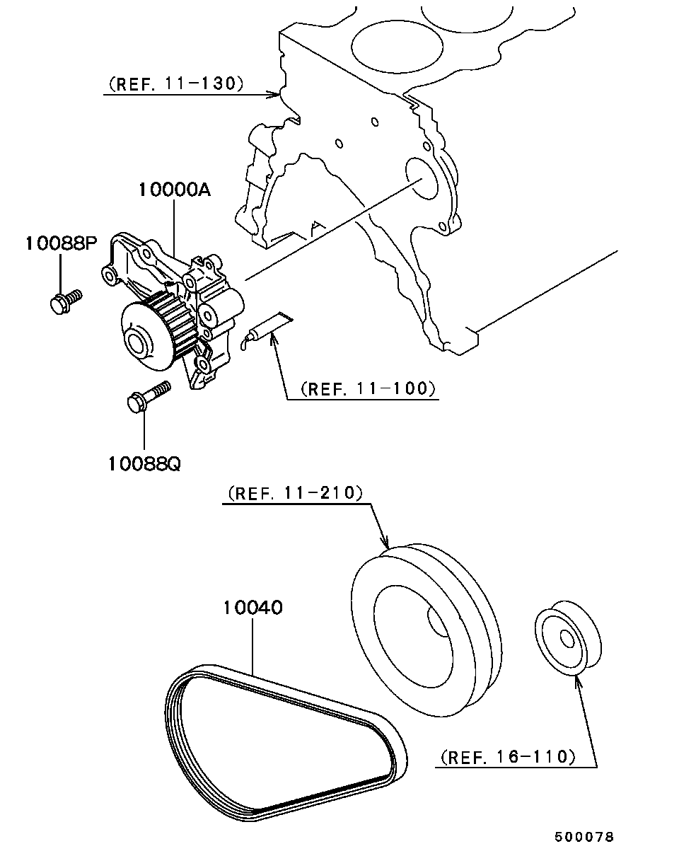 Mitsubishi MD17 9030 - Vesipumppu inparts.fi