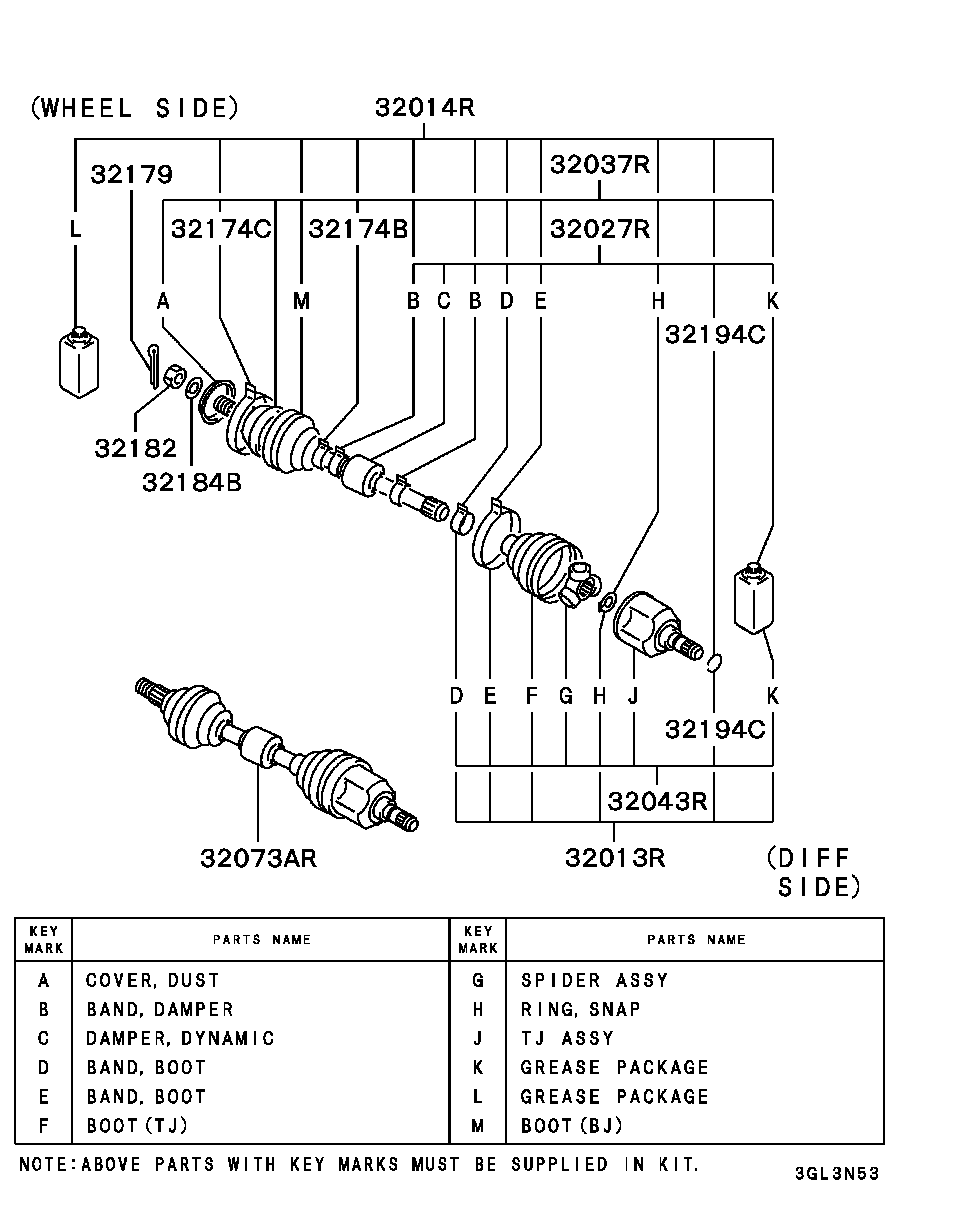 Mitsubishi MB837184 - Nivelsarja, vetoakseli inparts.fi