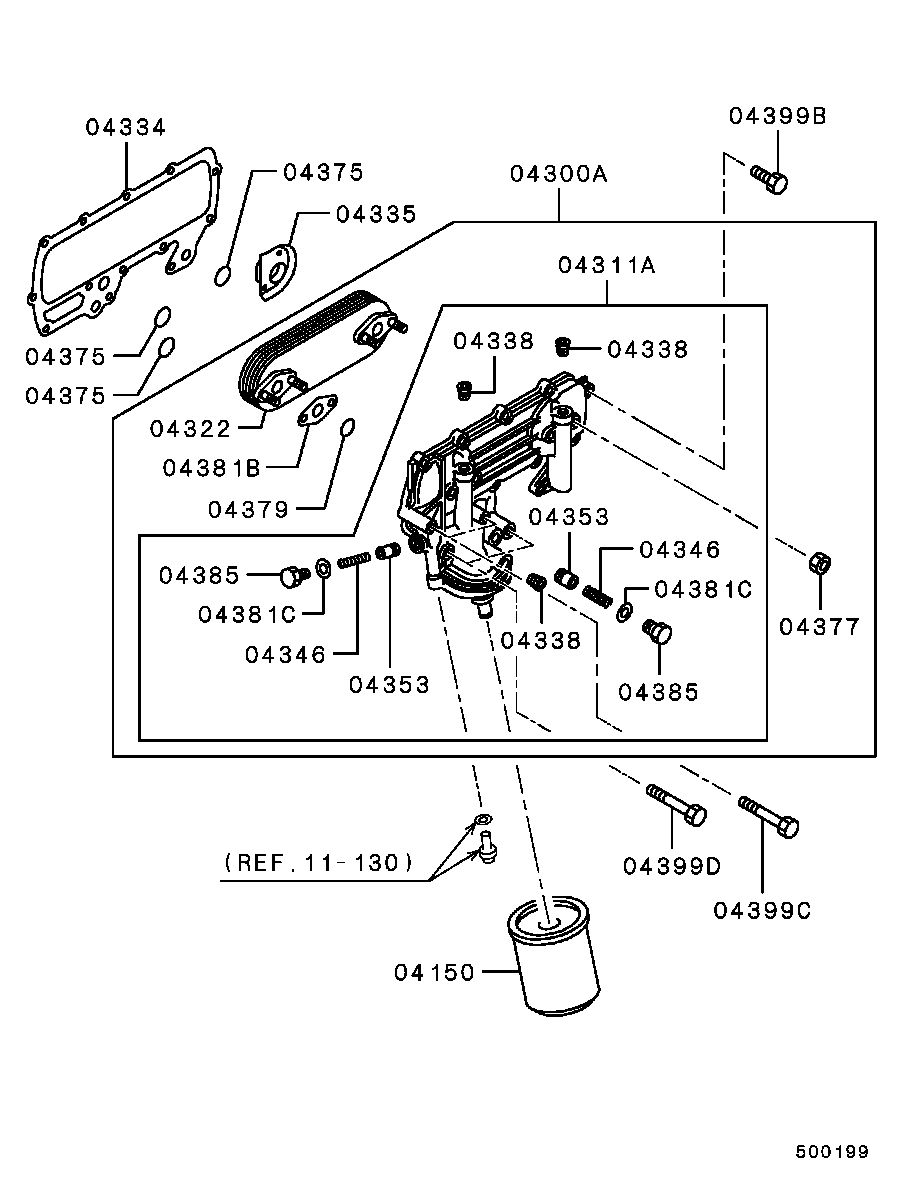 Mitsubishi ME013307 - Öljynsuodatin inparts.fi