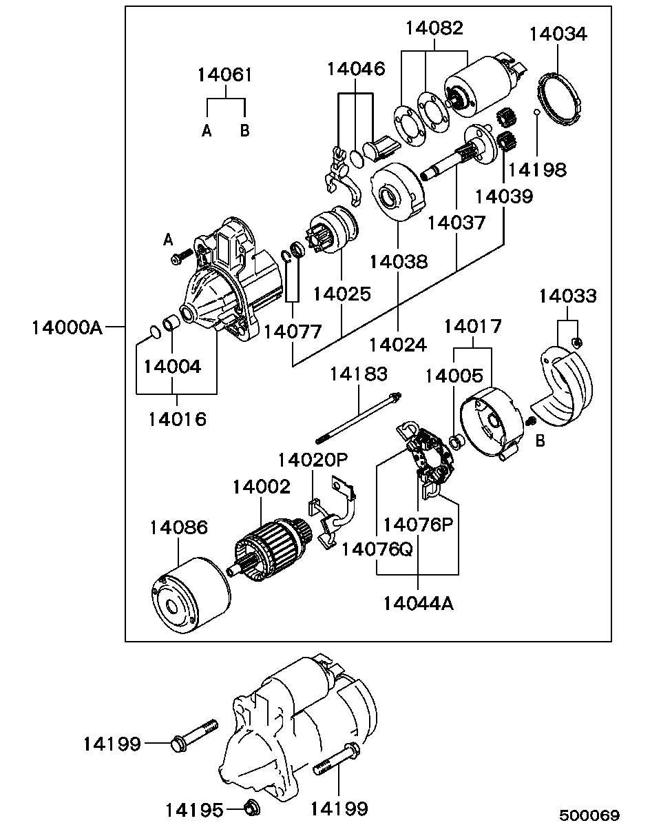 Mitsubishi MD188720 - Käynnistinmoottori inparts.fi