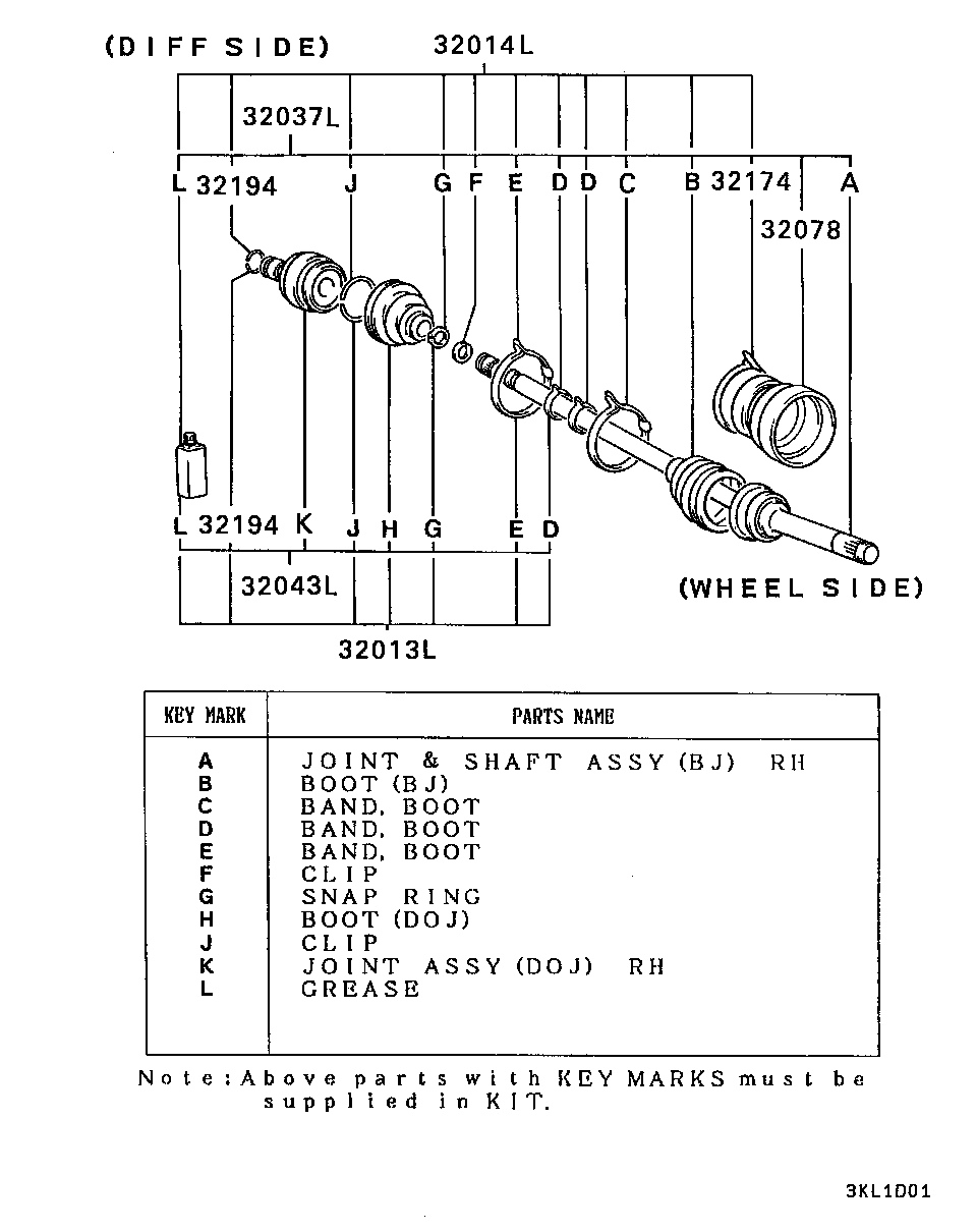 Mitsubishi MB160658 - Paljekumi, vetoakseli inparts.fi