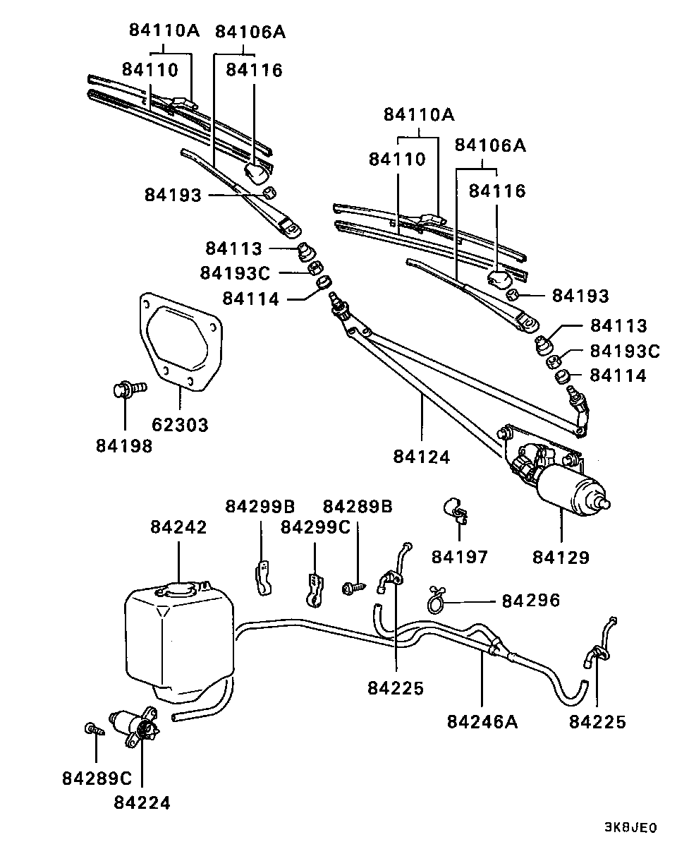 Mitsubishi MB196744 - Pyyhkijänsulka inparts.fi