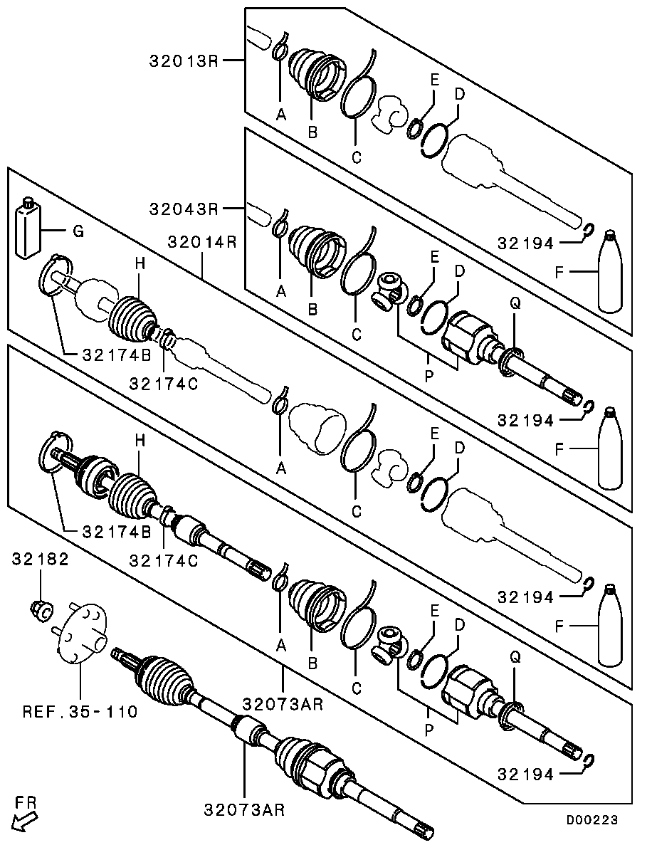 Mitsubishi 3817A142 - Nivelsarja, vetoakseli inparts.fi