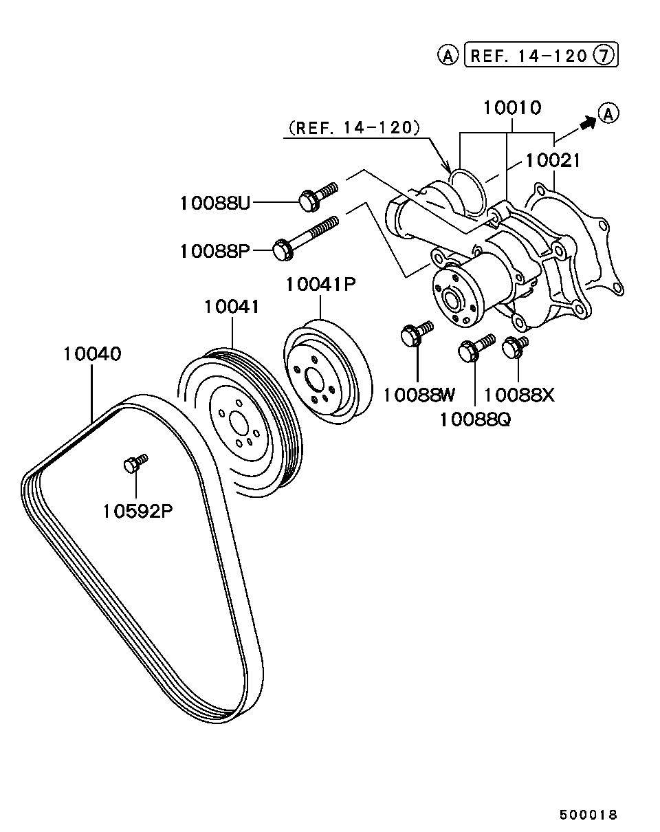 KIA MD972052 - Vesipumppu inparts.fi