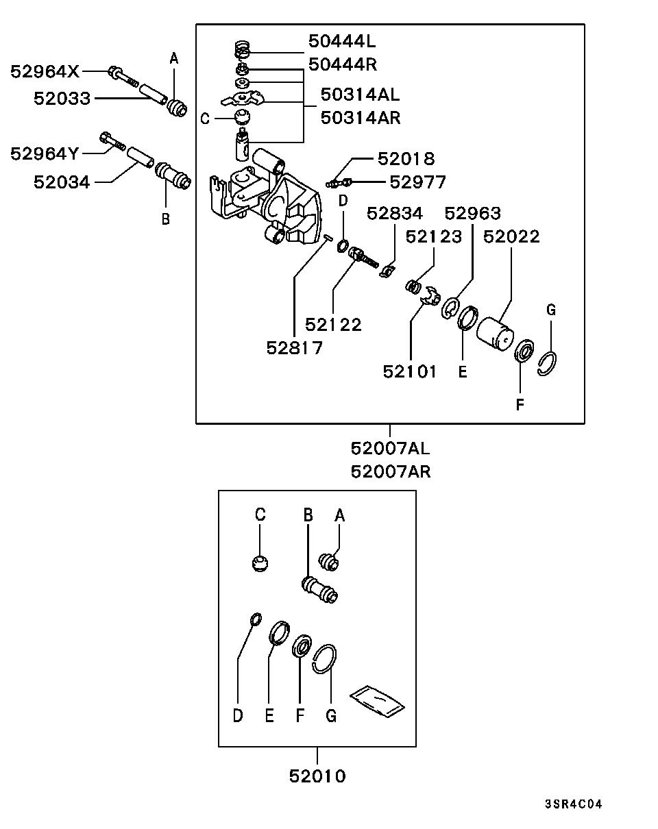 Mitsubishi MB857875 - Korjaussarja, jarrusatula inparts.fi