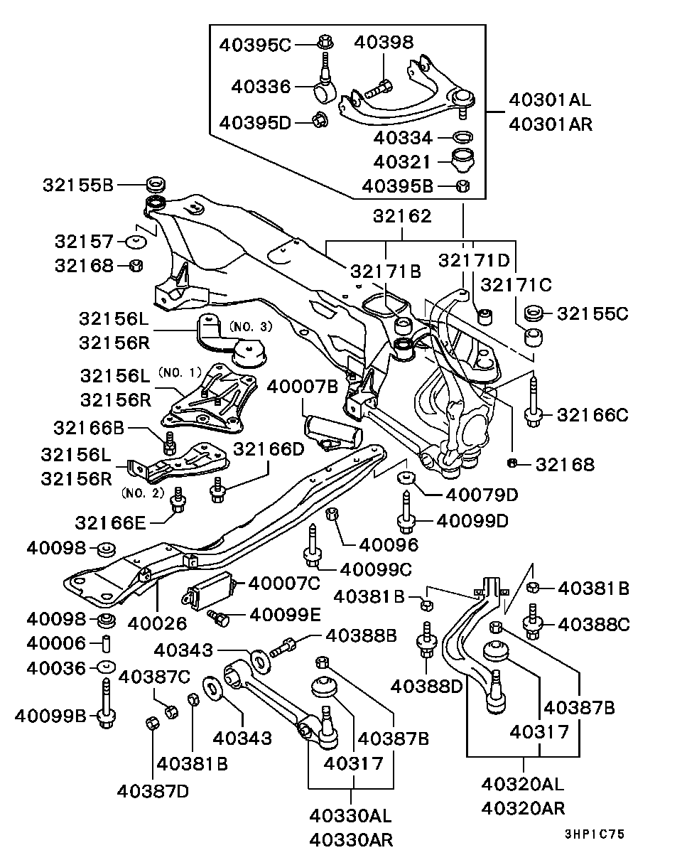 Mitsubishi #MR162804 - Tukivarsi, pyöräntuenta inparts.fi