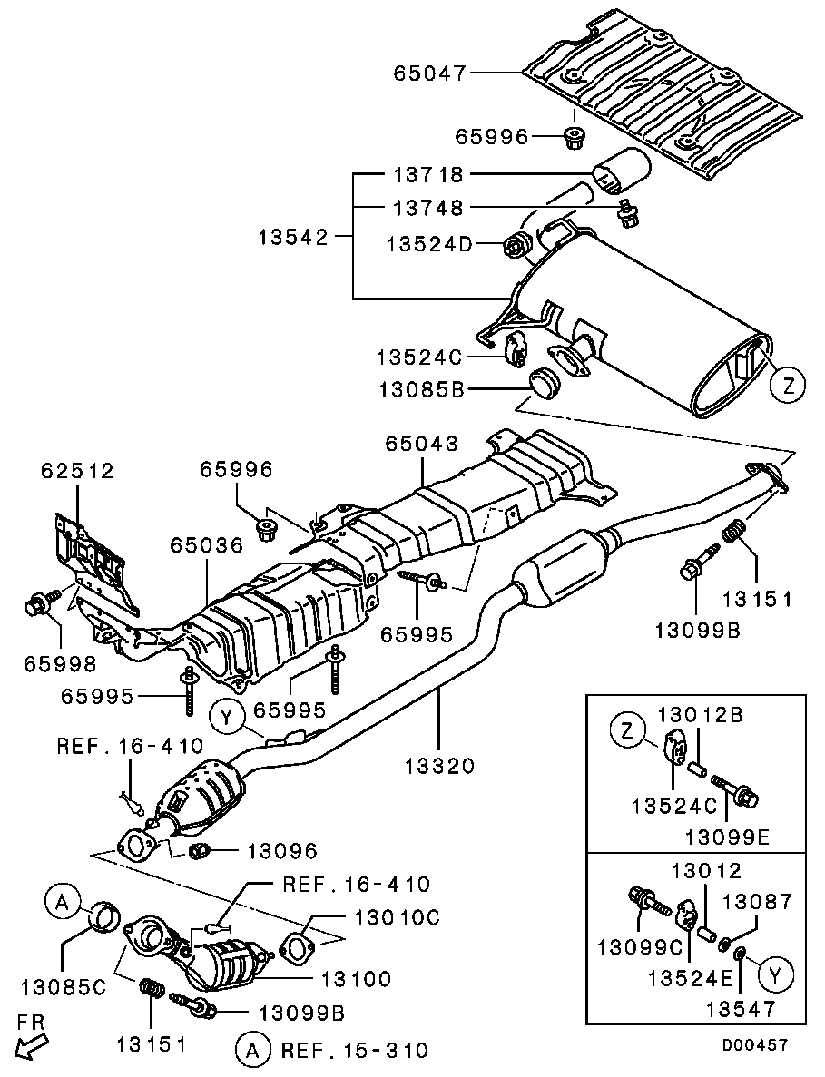 Mitsubishi MR571816 - Tiivisterengas, pakoputki inparts.fi