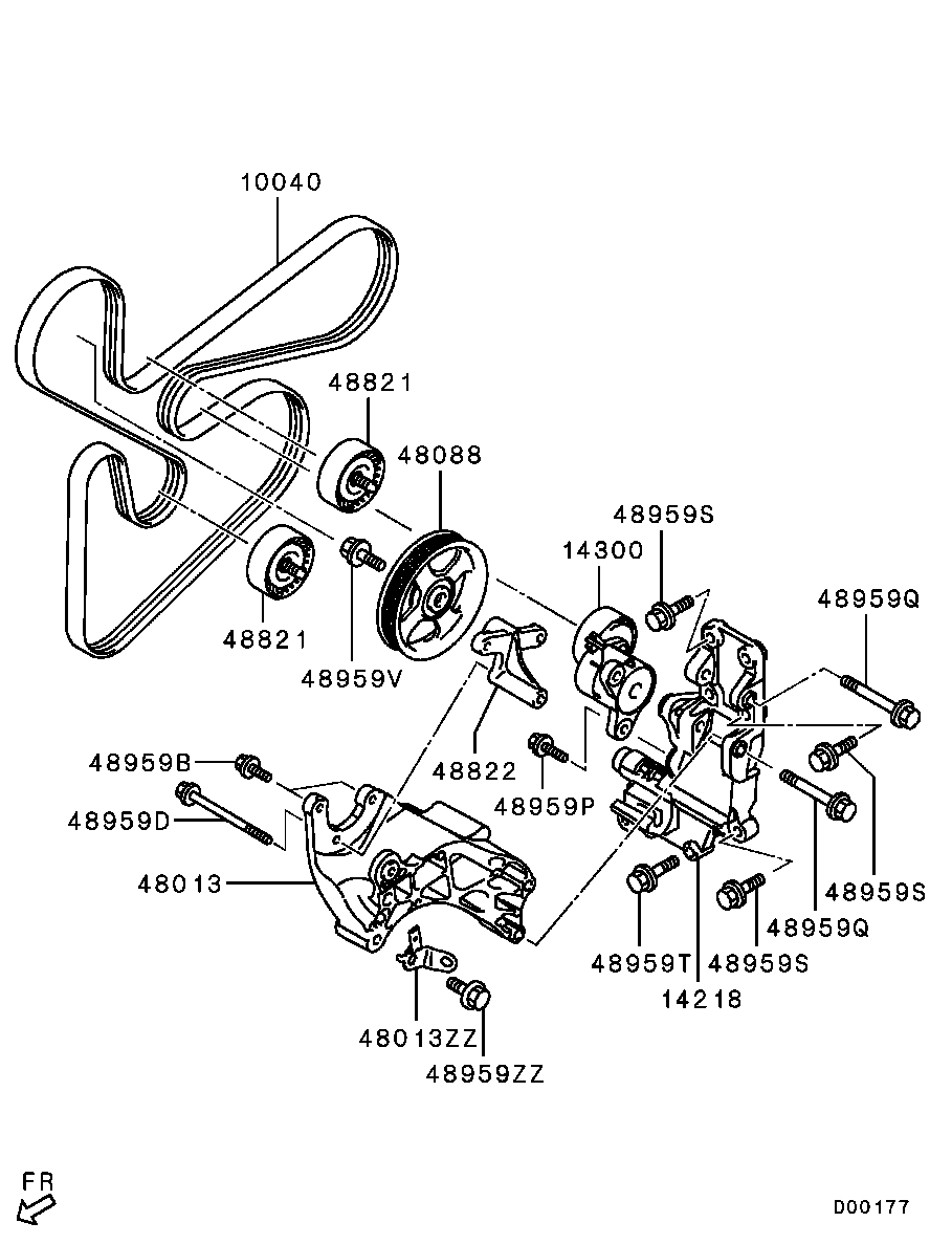 Mitsubishi 1345A051 - Ohjainrulla, moniurahihna inparts.fi