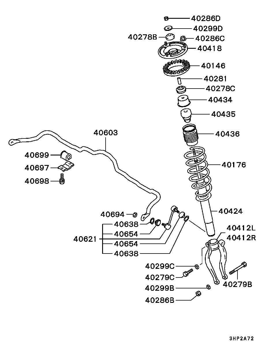 Mitsubishi MR235596 - Iskunvaimennin inparts.fi