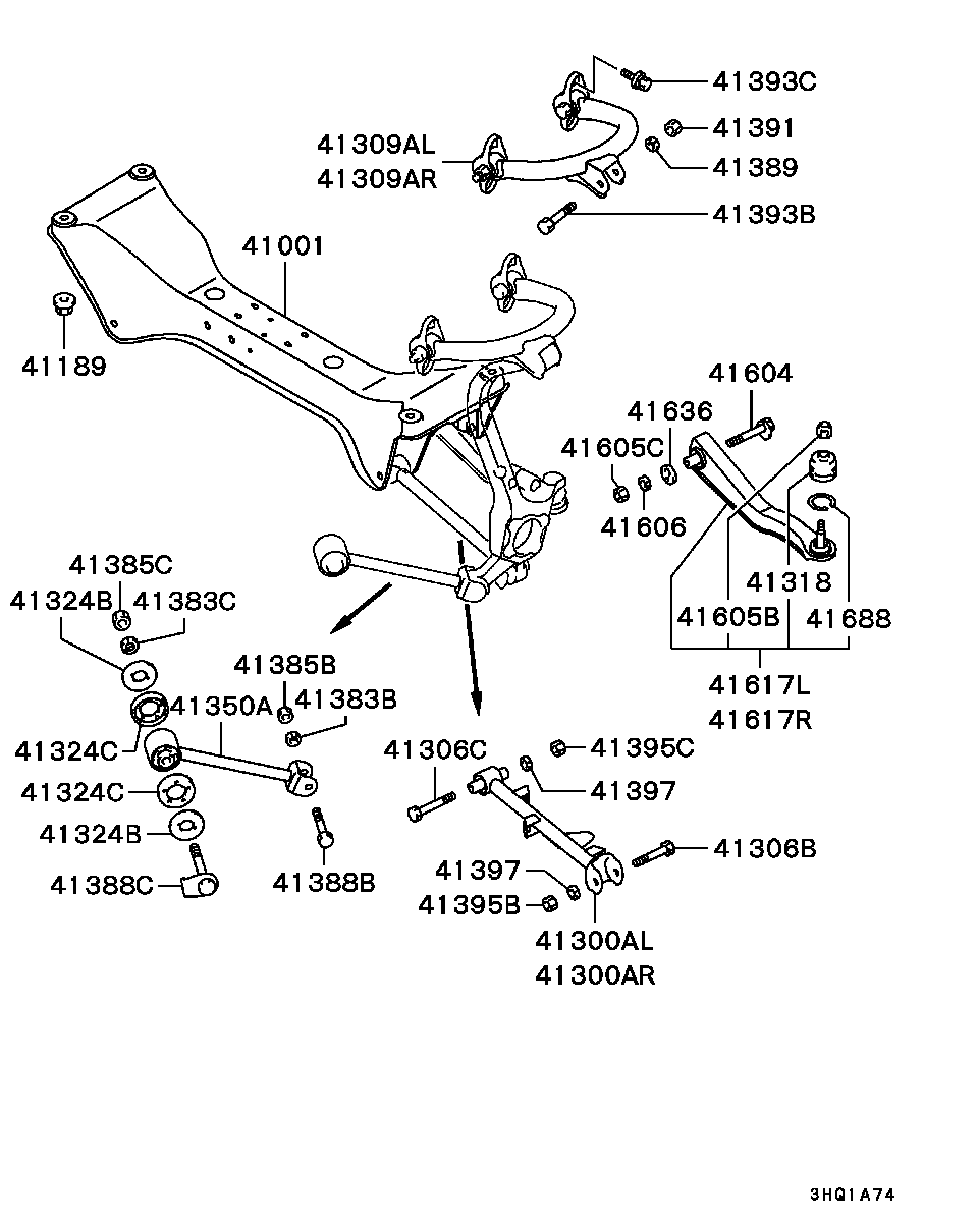 Mitsubishi MR16 2571 - Tukivarsi, pyöräntuenta inparts.fi