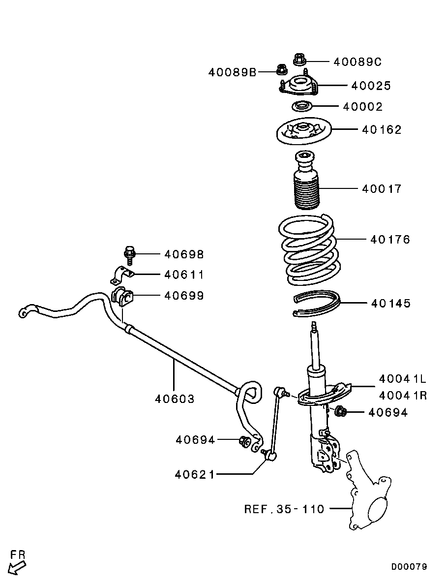 Mitsubishi 4060 A463 - Iskunvaimennin inparts.fi