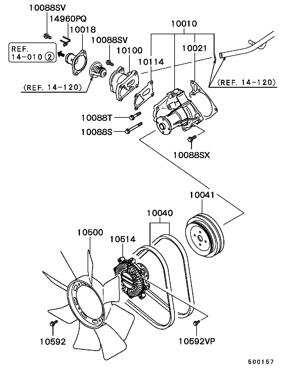 Mitsubishi MD972002 - Vesipumppu inparts.fi