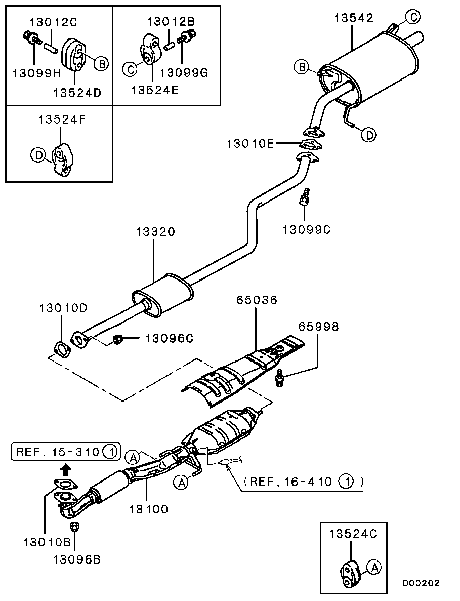 Mitsubishi MR993500 - Takaäänenvaimentaja inparts.fi