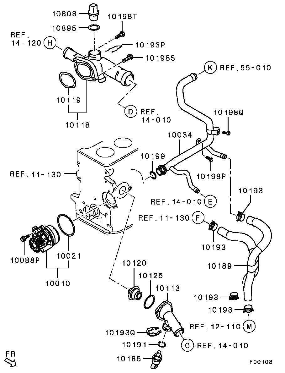 Mitsubishi MN-980264 - Tunnistin, jäähdytysnesteen lämpötila inparts.fi