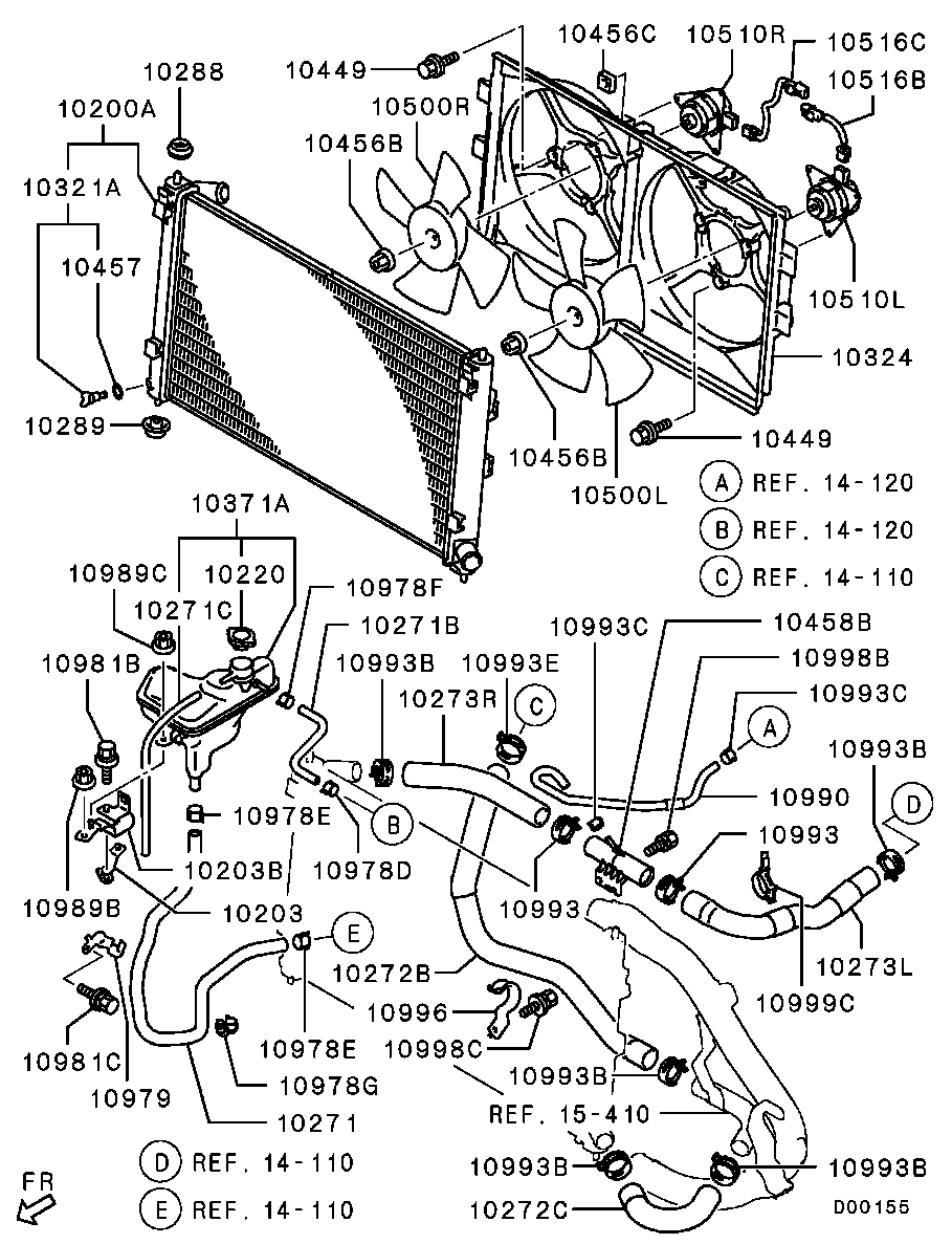 Mitsubishi MN156092 - Jäähdytin,moottorin jäähdytys inparts.fi