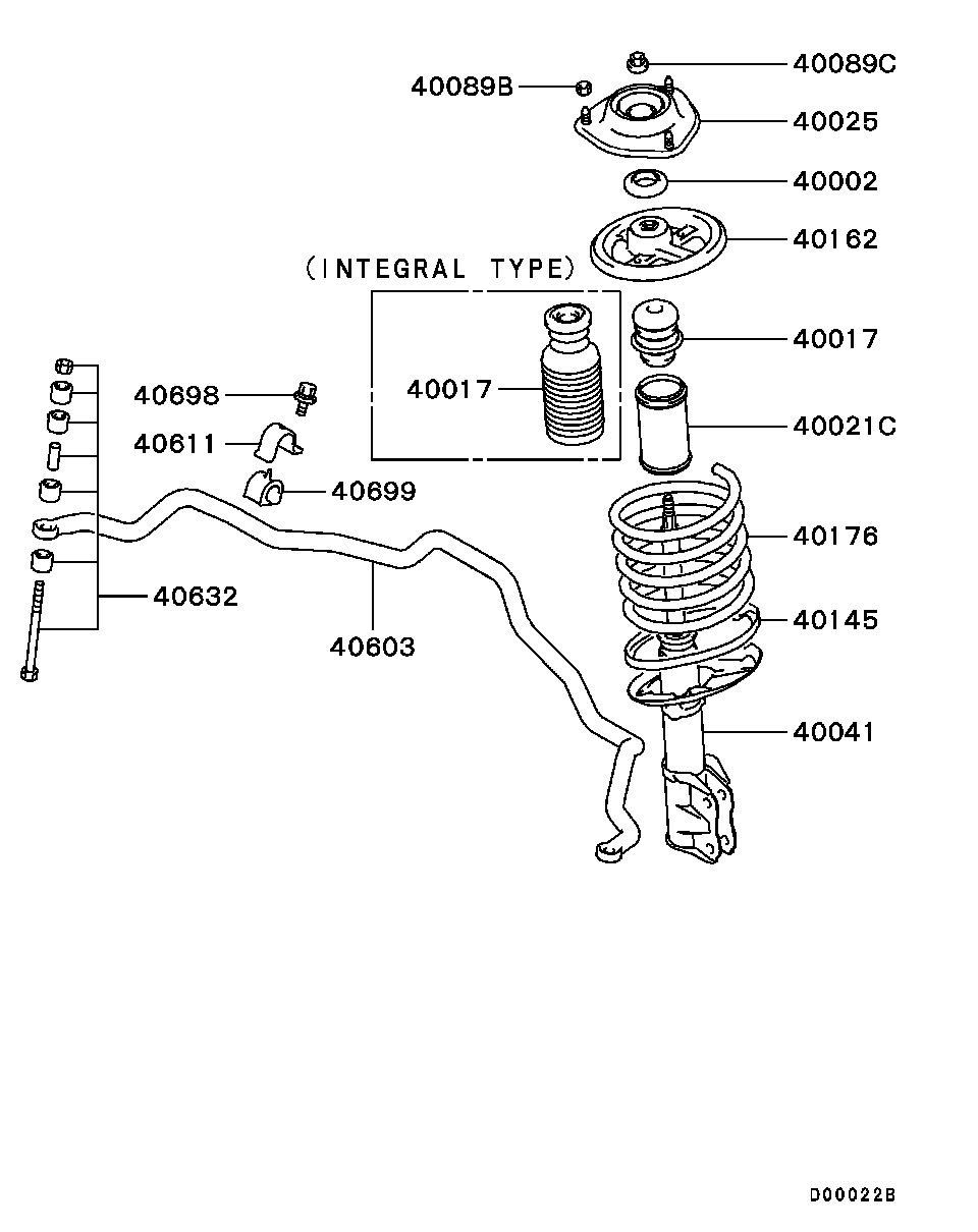 Mitsubishi MN101958 - Iskunvaimennin inparts.fi