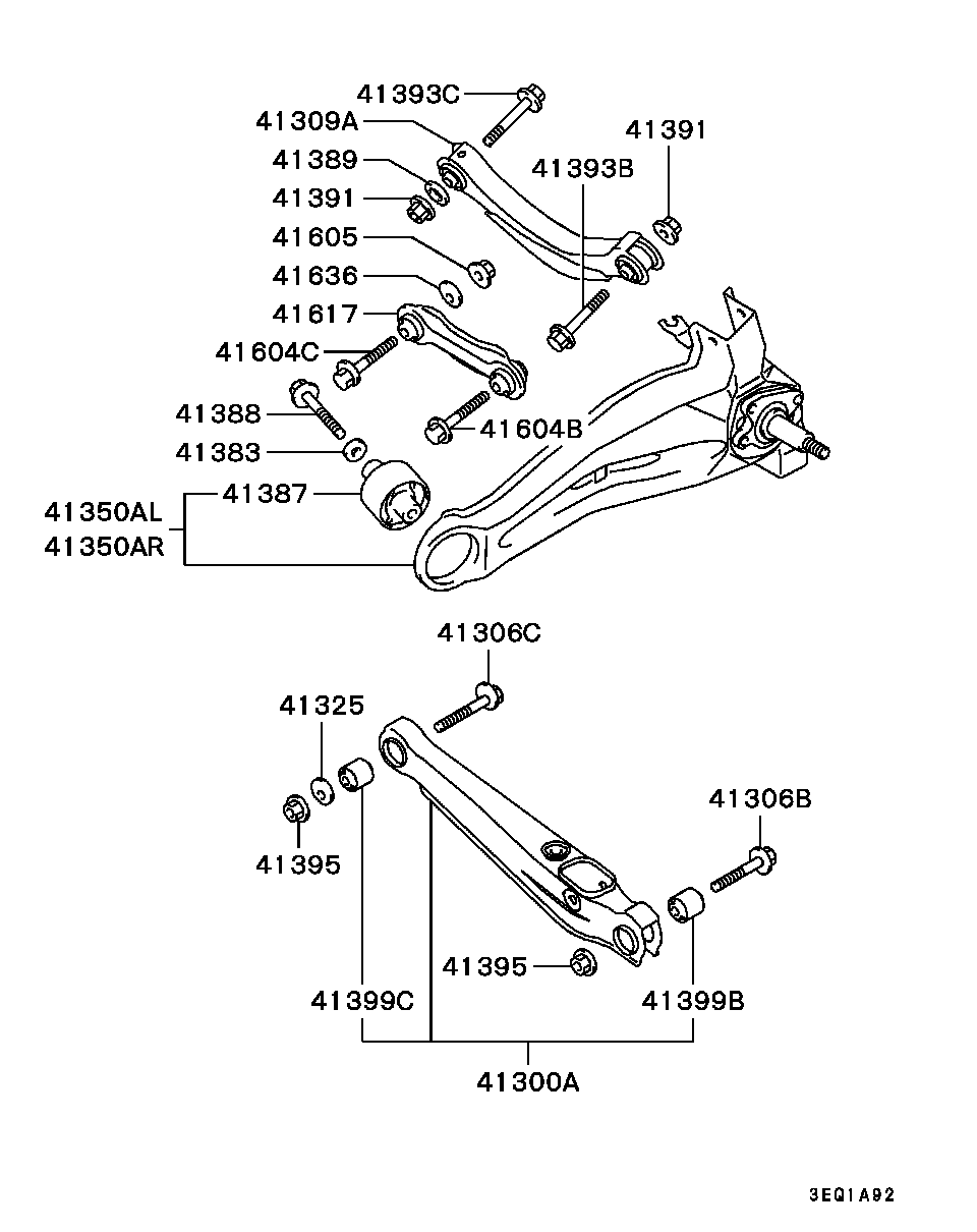 Mitsubishi MN101444 - Tukivarsi, pyöräntuenta inparts.fi