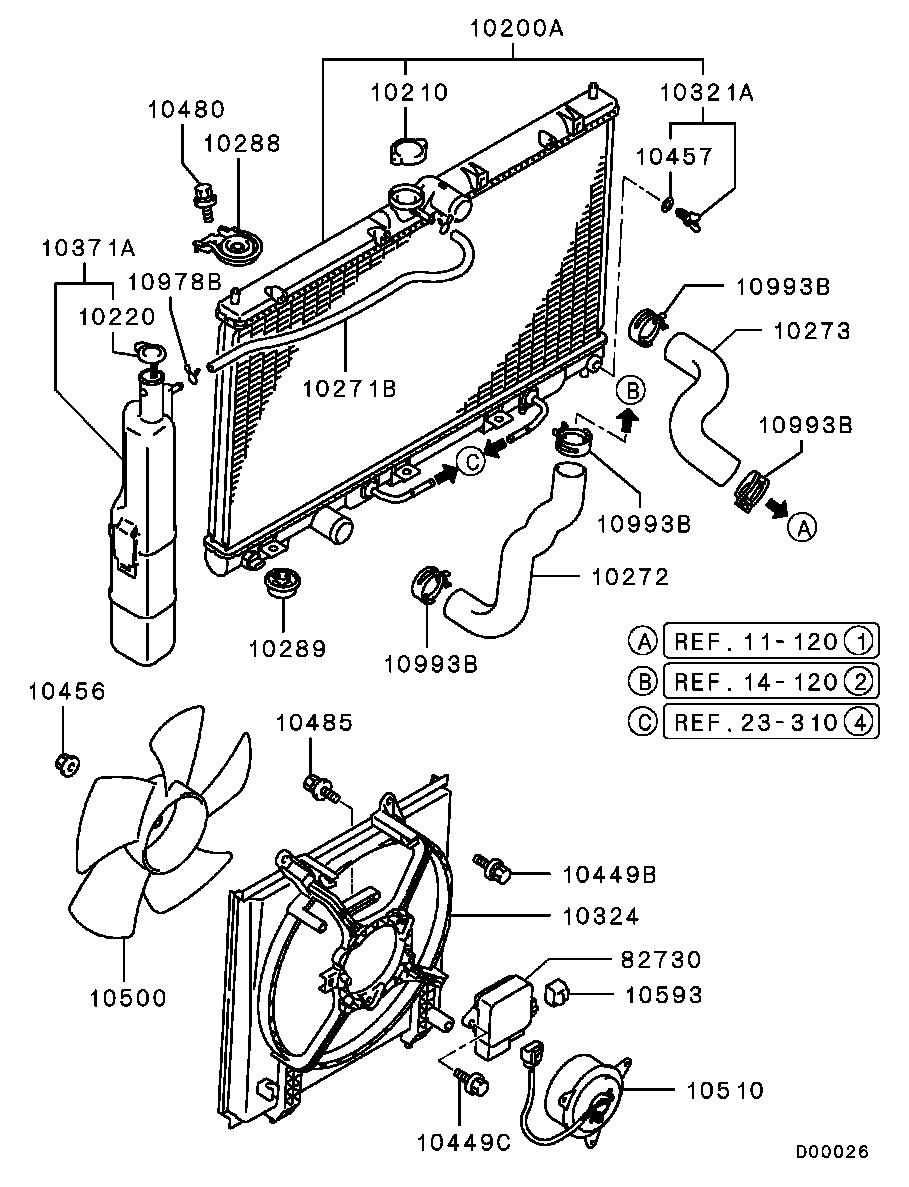 Mitsubishi MR968857 - Jäähdytin,moottorin jäähdytys inparts.fi