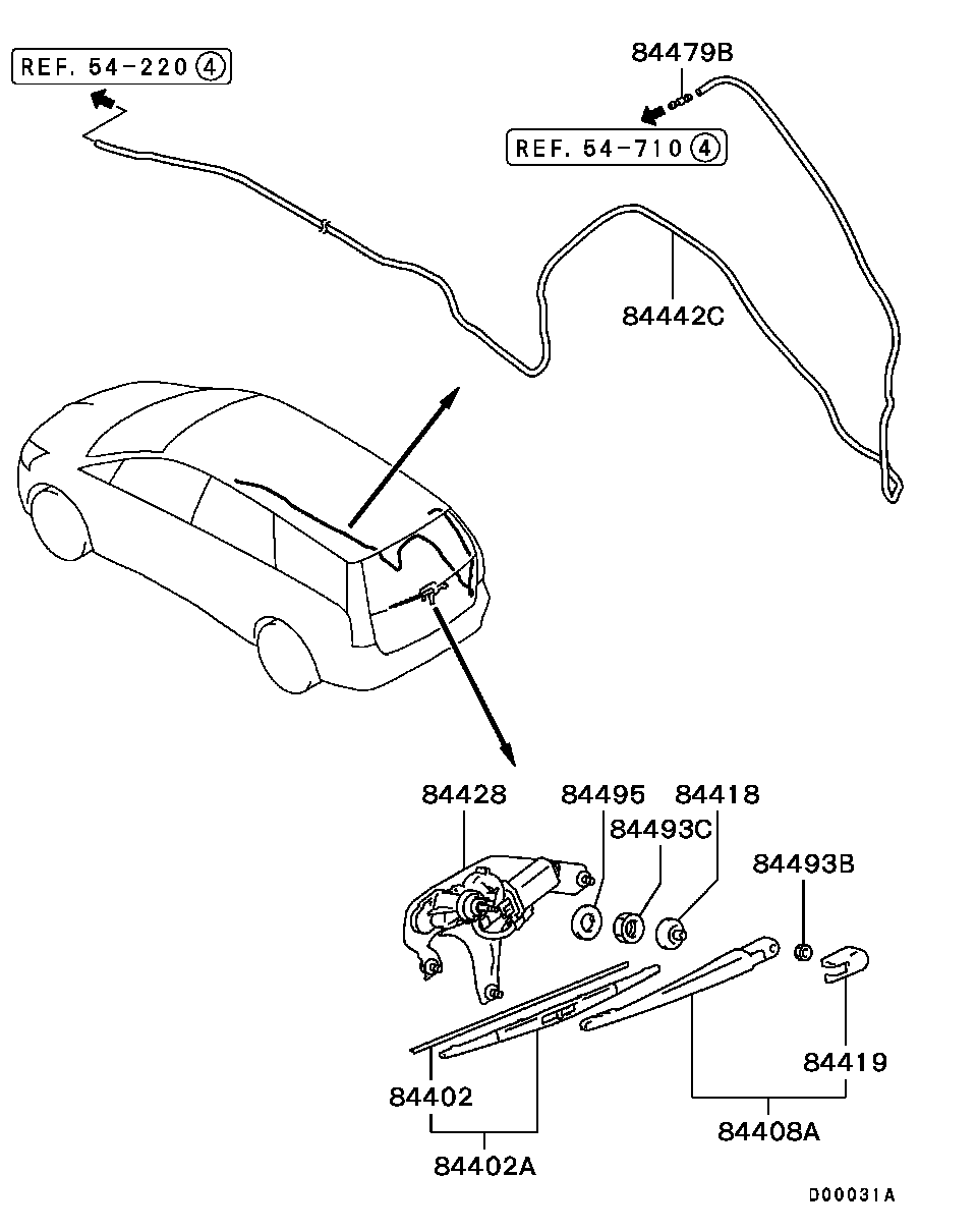 Mitsubishi MR971350 - Pyyhkijänsulka inparts.fi