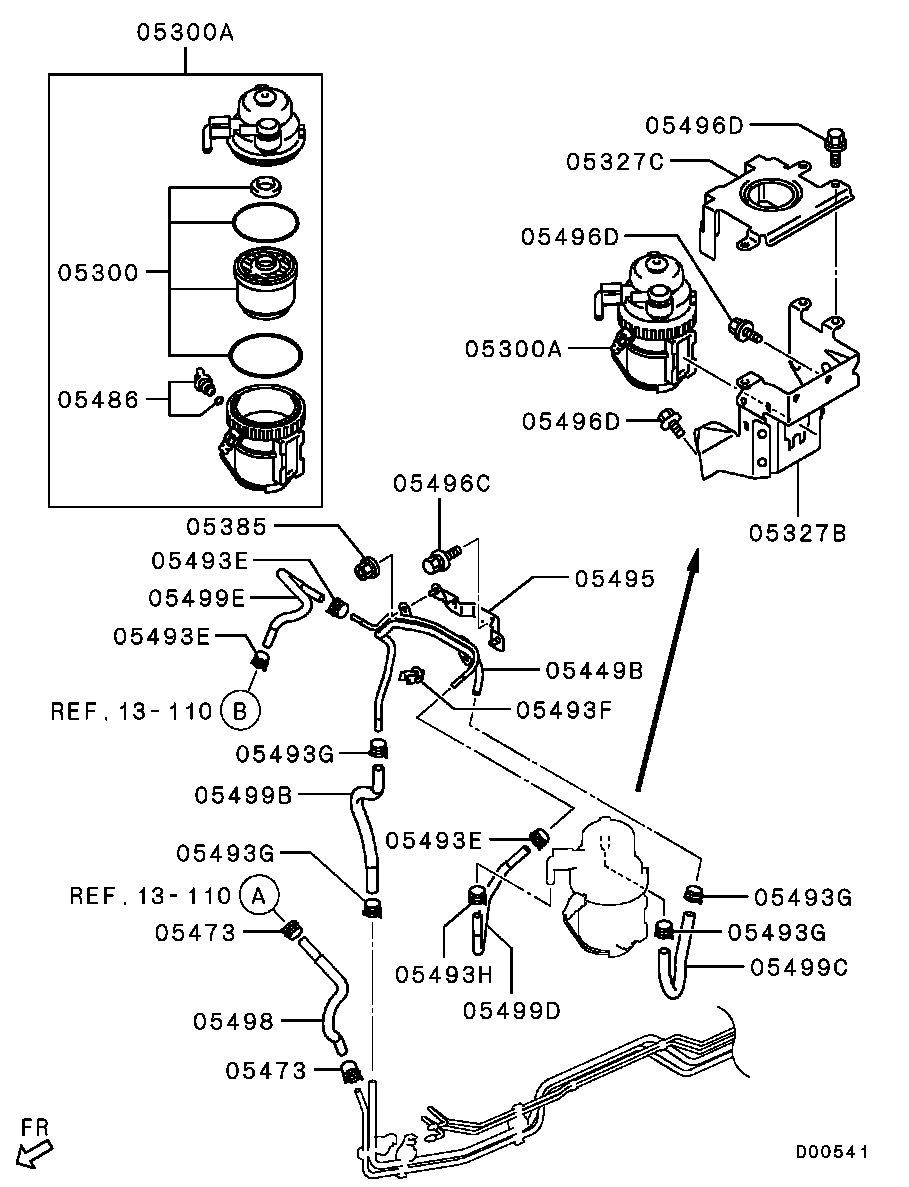 Mitsubishi 1770A053 - Polttoainesuodatin inparts.fi