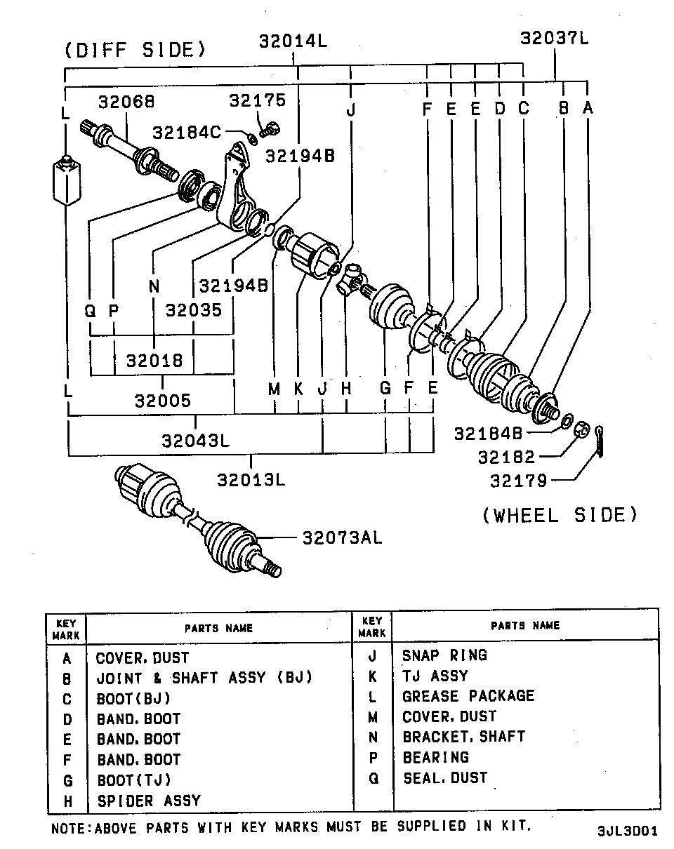 Mitsubishi MB936895 - Paljekumi, vetoakseli inparts.fi