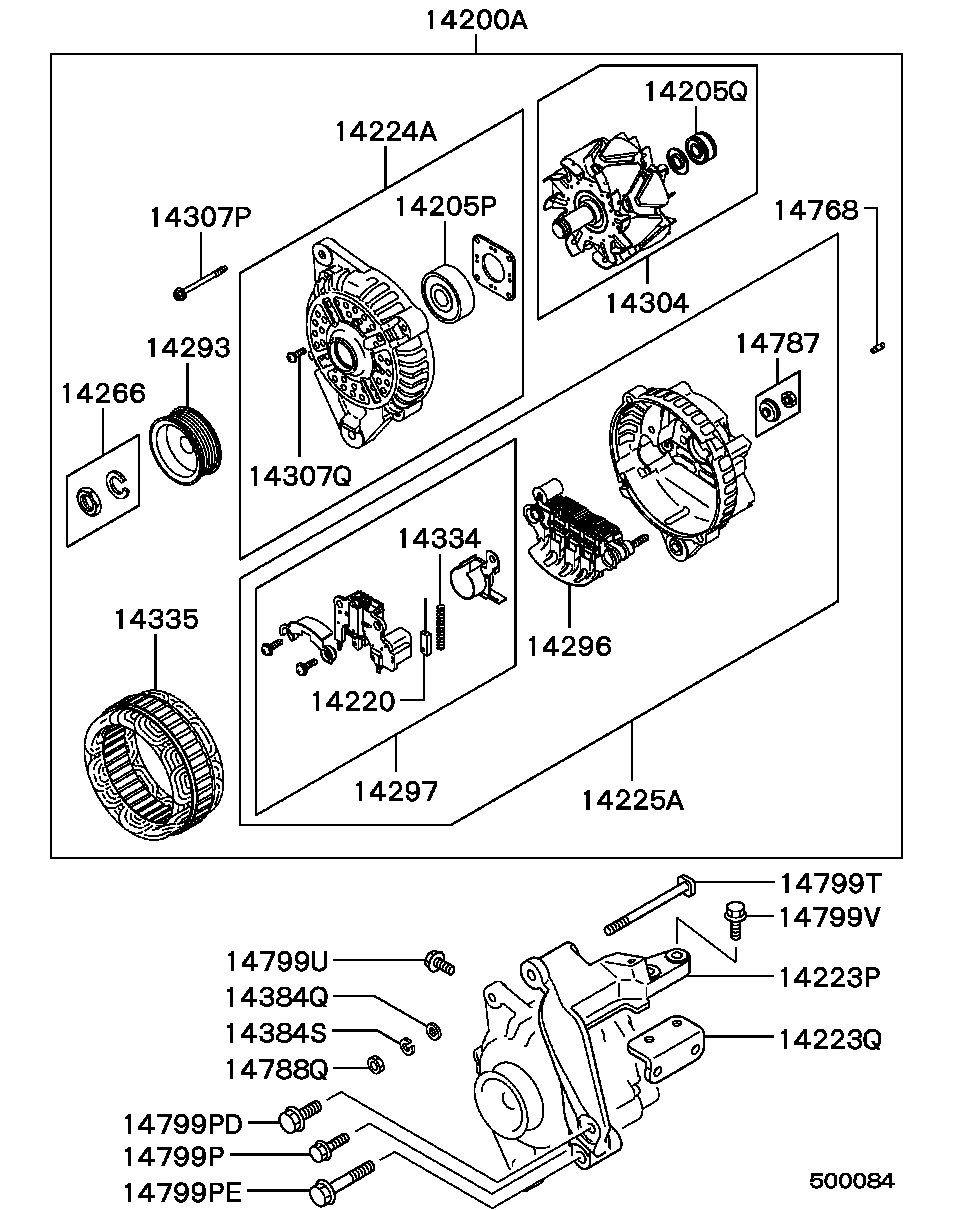 Mitsubishi MD61 1689 - Laturin hiilet inparts.fi