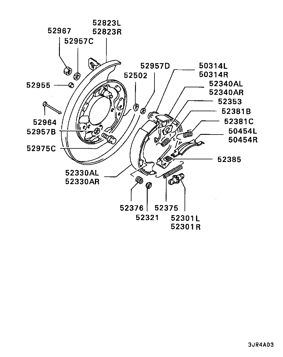 Mitsubishi MB857297 - Jarrukenkäsarja, seisontajarru inparts.fi