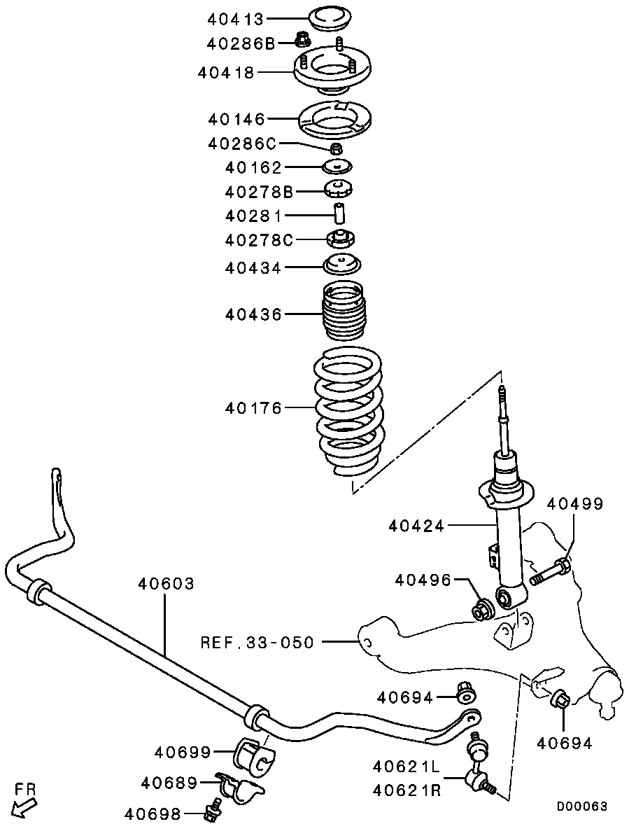 Mitsubishi 4062A022 - Iskunvaimennin inparts.fi