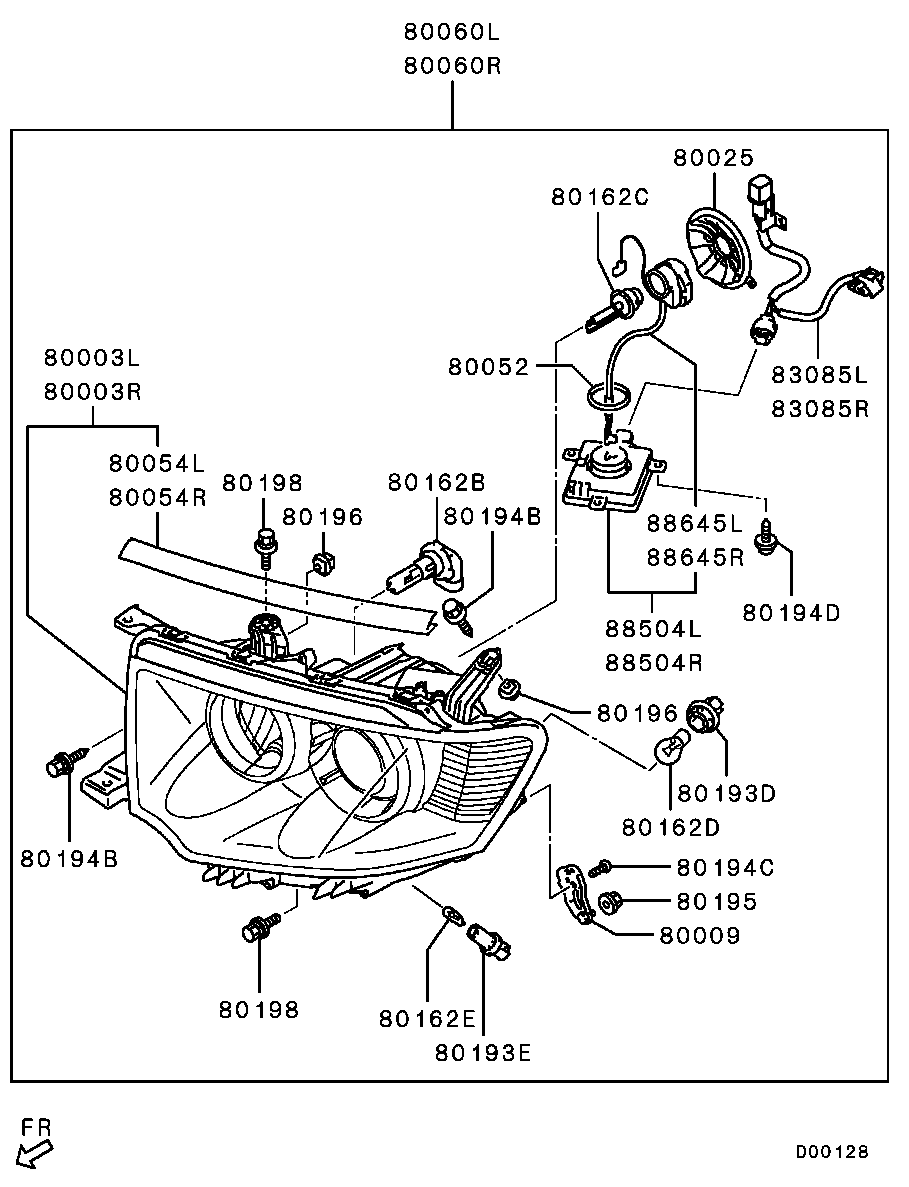 Mitsubishi MU820005 - Polttimo, kaukovalo inparts.fi