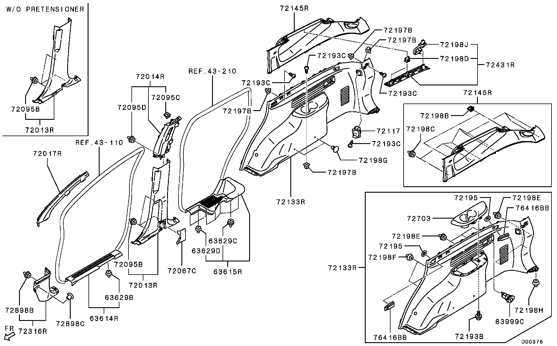 Mitsubishi MU000571 - Suoja / koristelista inparts.fi