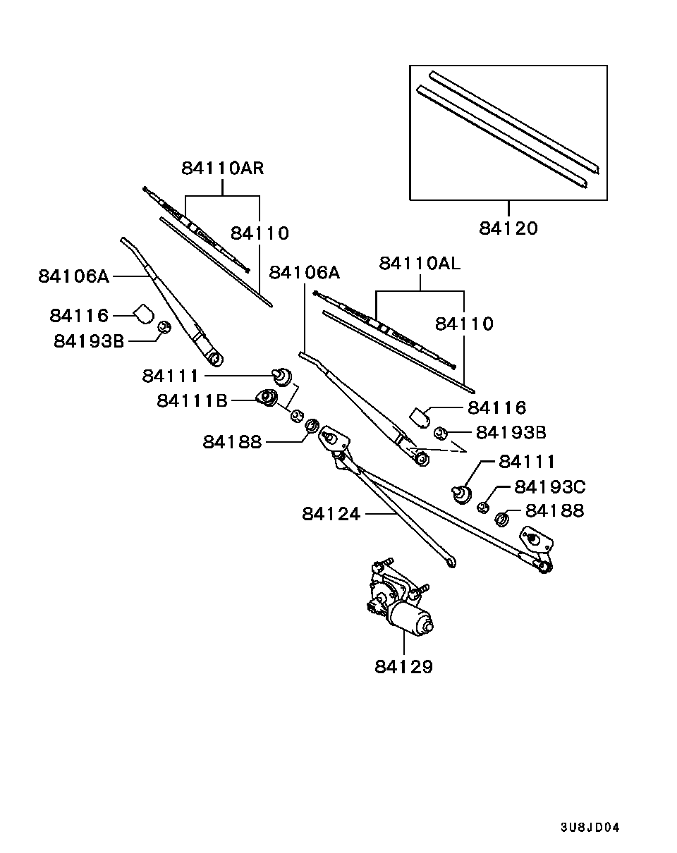 Mitsubishi MR416761 - Pyyhkijänsulka inparts.fi