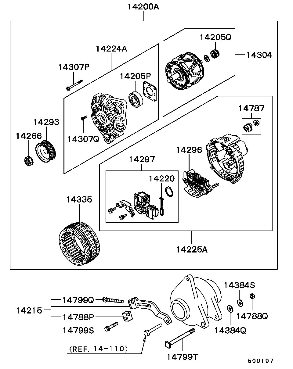 Mitsubishi MD619266 - Pidike. laturin käyttölaippa inparts.fi